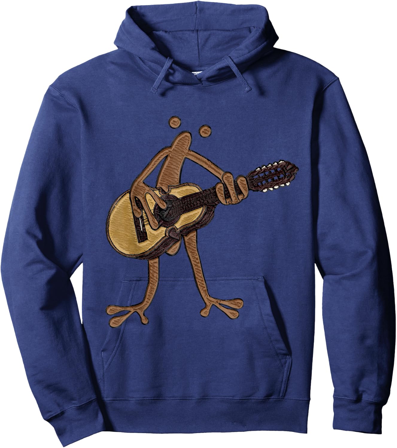 Coqui Taino Playing the Puerto Rican Boricua Cuatro Hoodie - Hoodie | Navy