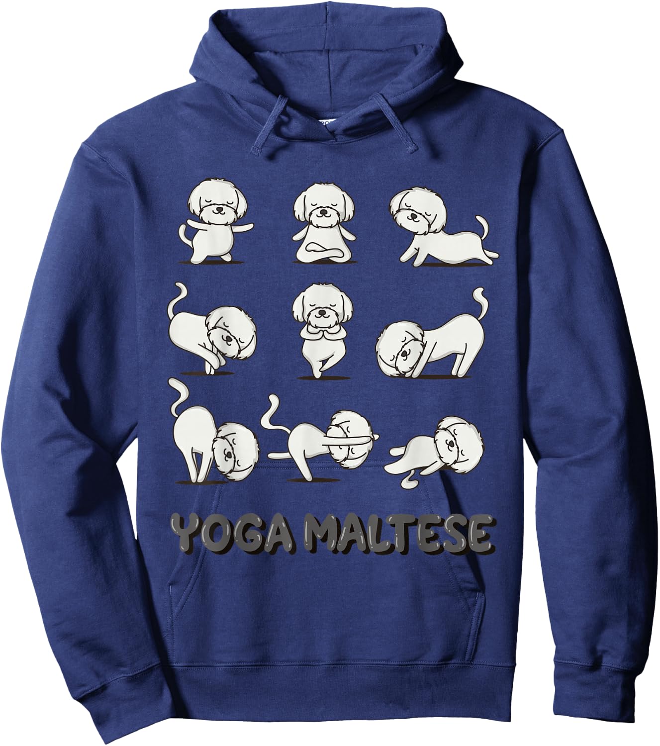 Maltese Yoga Shirt Maltese Yoga Pose Meditation Hoodie - Hoodie | Navy