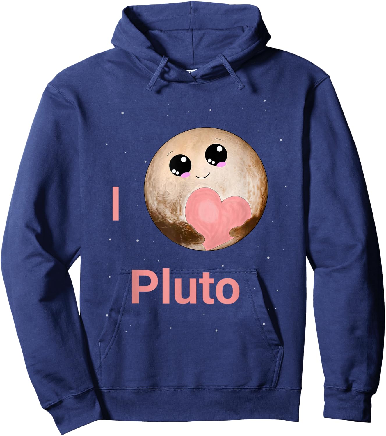 I Love Pluto Heart Cute Pluto Planet Space Kawaii Hoodie - Hoodie | Navy