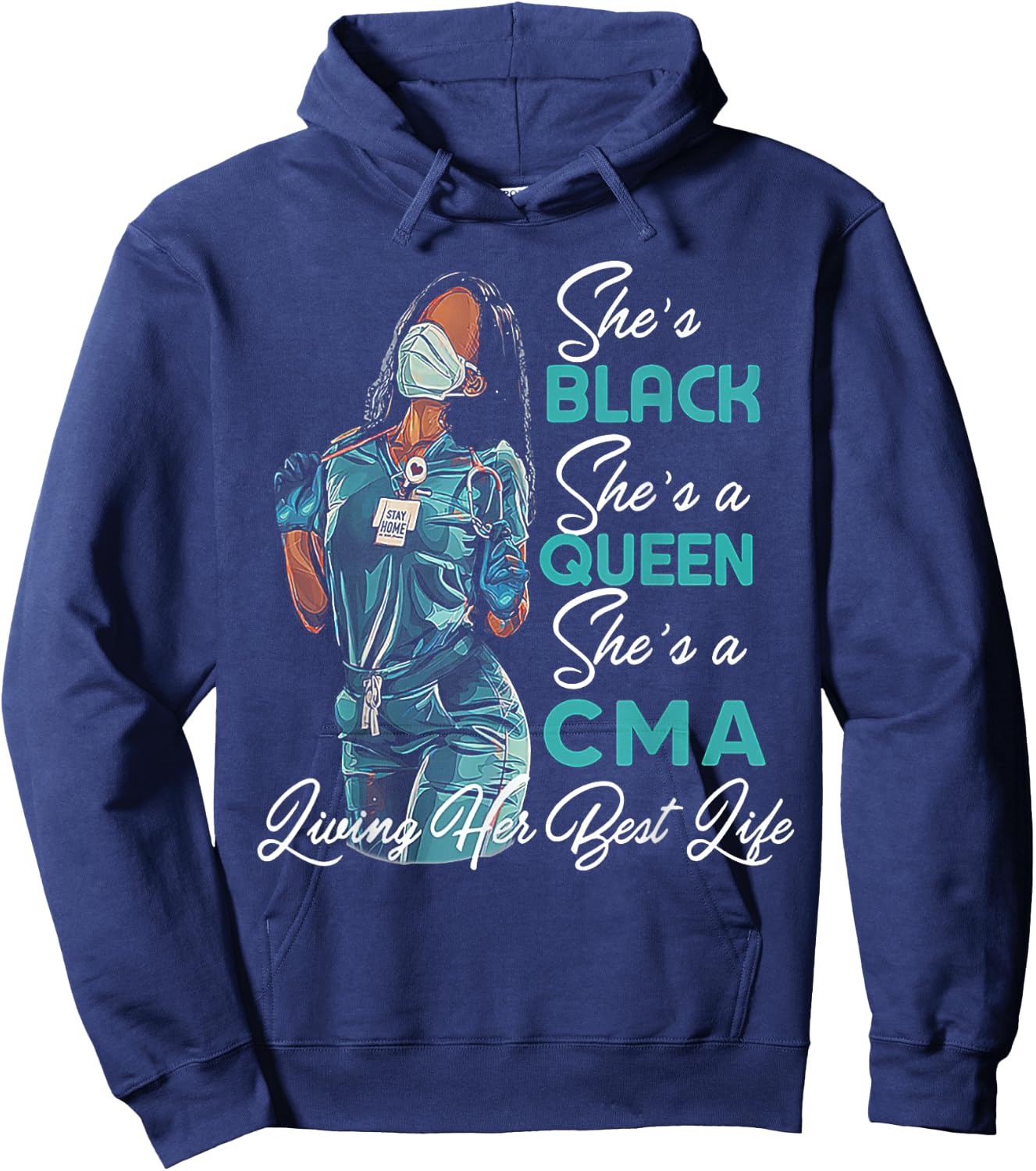 She's Black She's a Queen She's CMA Hoodie - Hoodie | Navy