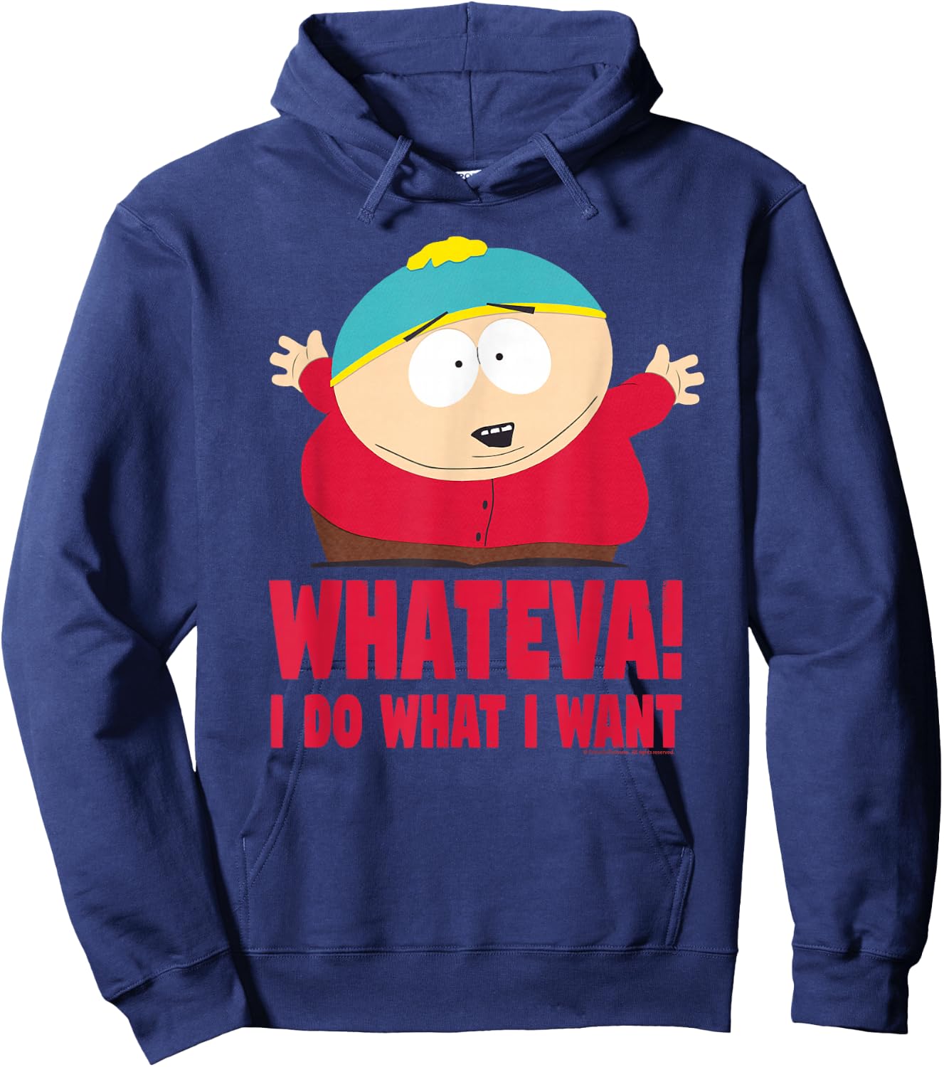 South Park Cartman Classic Fit - Black , Short Sleeve, Casual Hoodie - Hoodie | Navy