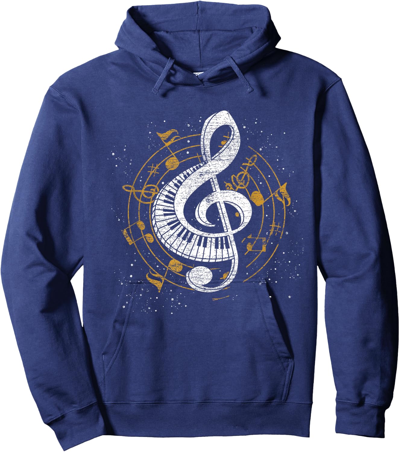 Music Sheet Music Piano Orchestra Musicians Piano Clef Hoodie - Hoodie | Navy
