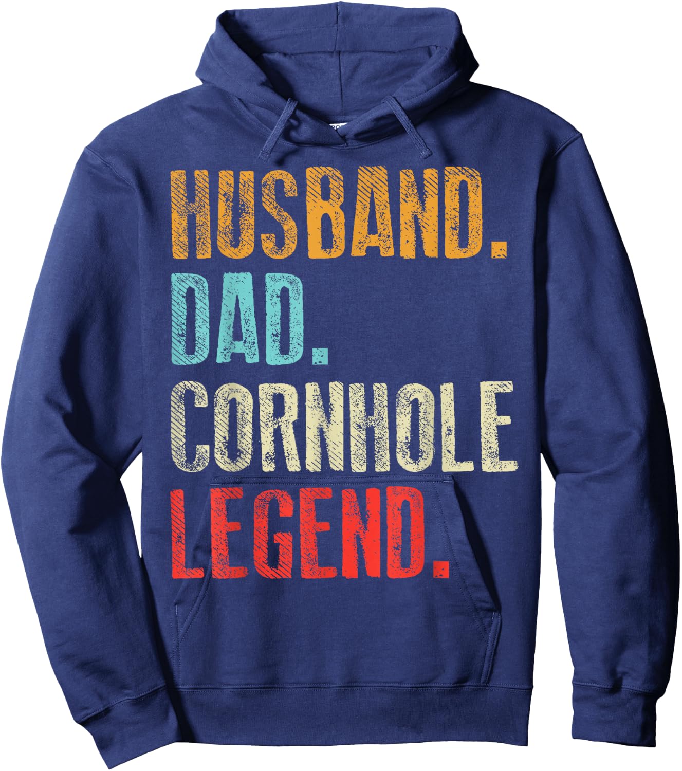 Husband Dad Cornhole Legend Funny Corn Hole King Men Gift Hoodie - Hoodie | Navy
