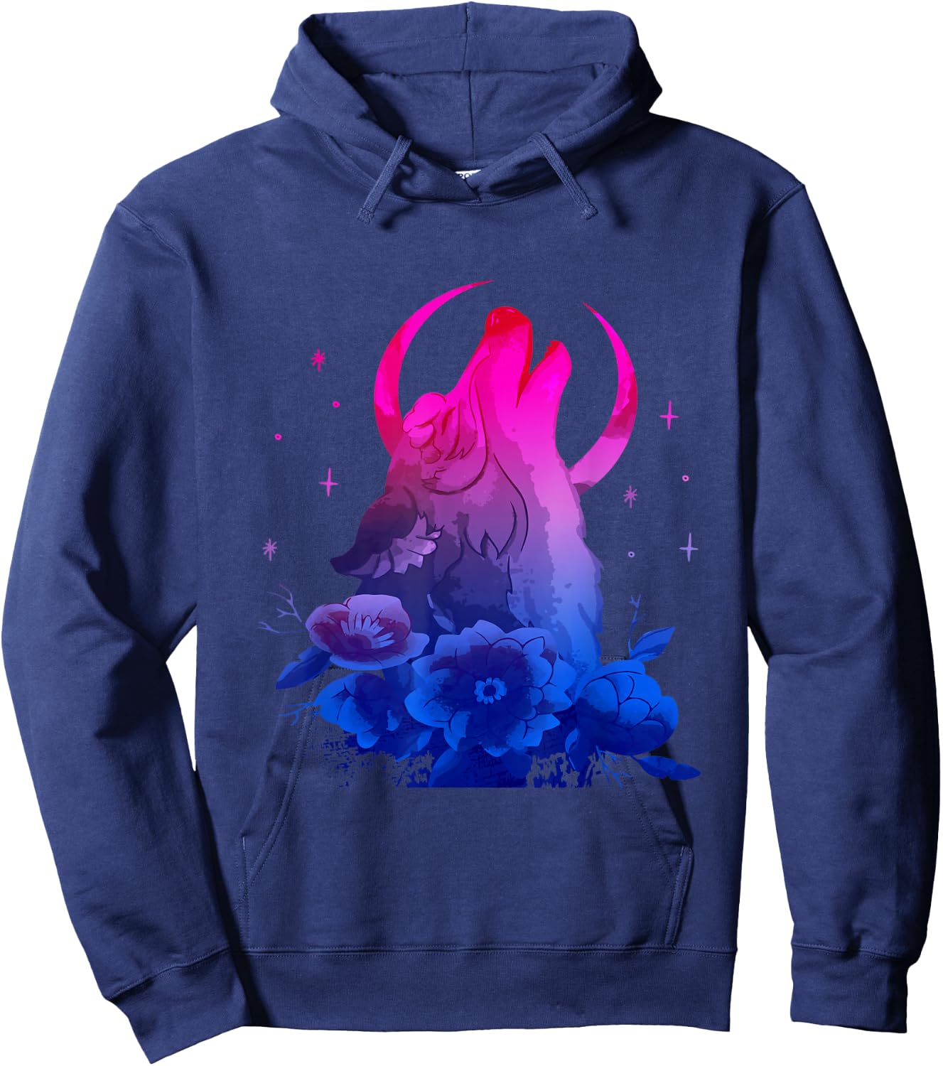 Bi Pride Bisexuality Bisexual Flag Howling Wolf Bisexual Hoodie - Hoodie | Navy