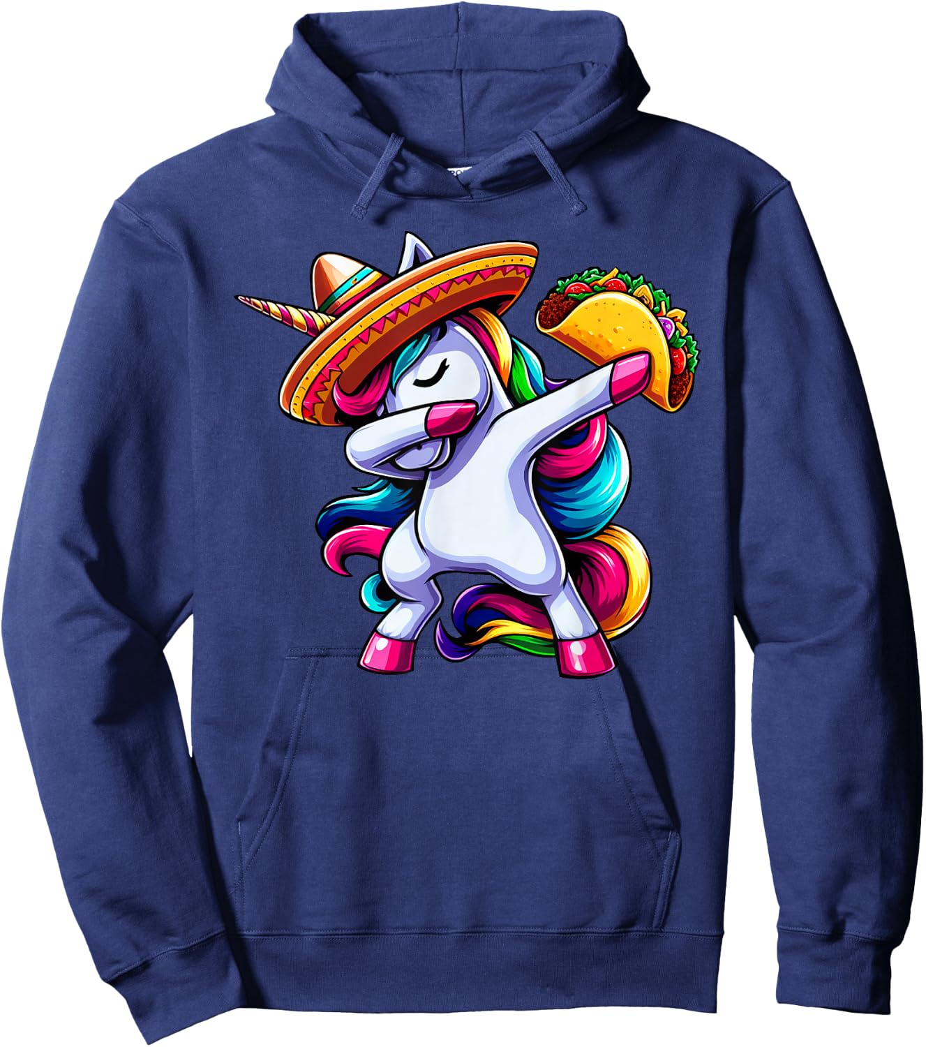 Cinco De Mayo Funny Dabbing Unicorn Sombrero Mexican Kids Hoodie - Hoodie | Navy