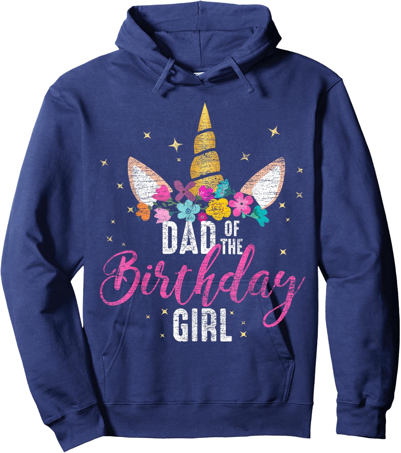 Dad Of The Birthday Girl Father Gifts Unicorn Birthday Hoodie - Hoodie | Navy