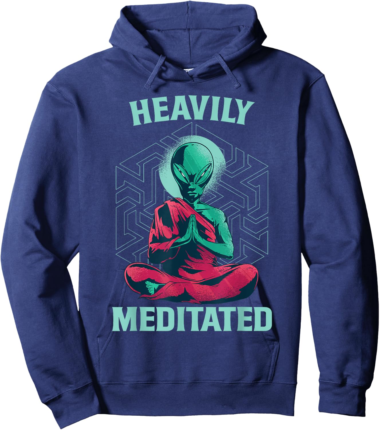 Heavily Meditated Alien Monk Funny Yoga Meditation Hoodie - Hoodie | Navy