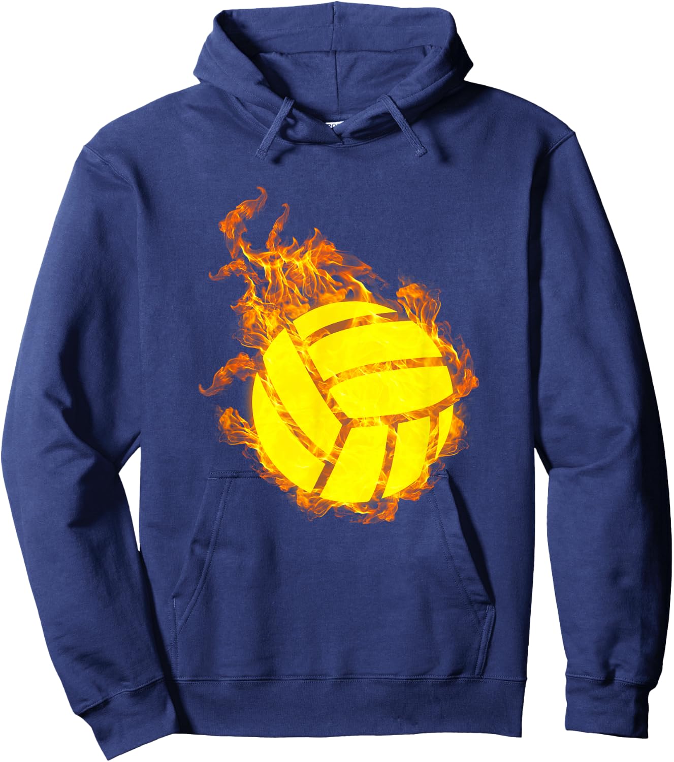Fire Volleyball Ball Flames Volleyball Player Hoodie - Hoodie | Navy