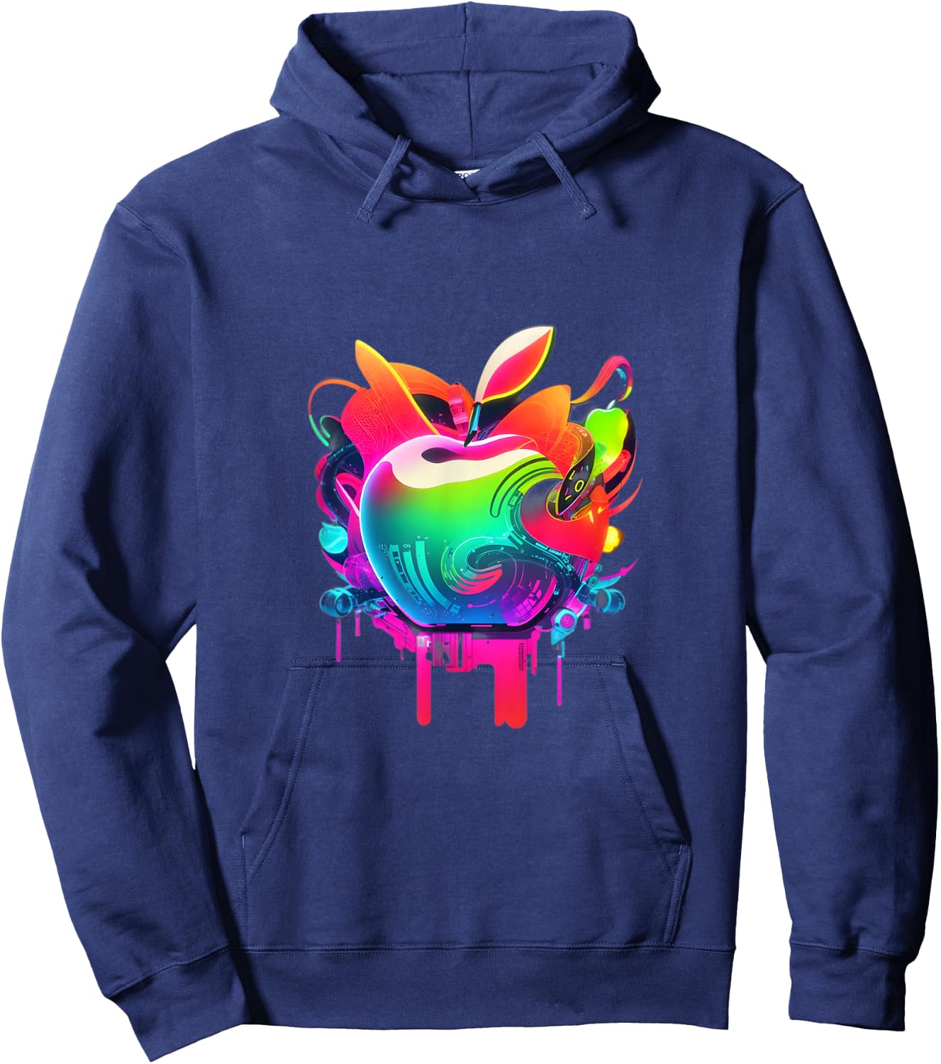 EDM Rave Festival Trippy Apple Electronic Dance Music Hoodie - Hoodie | Navy