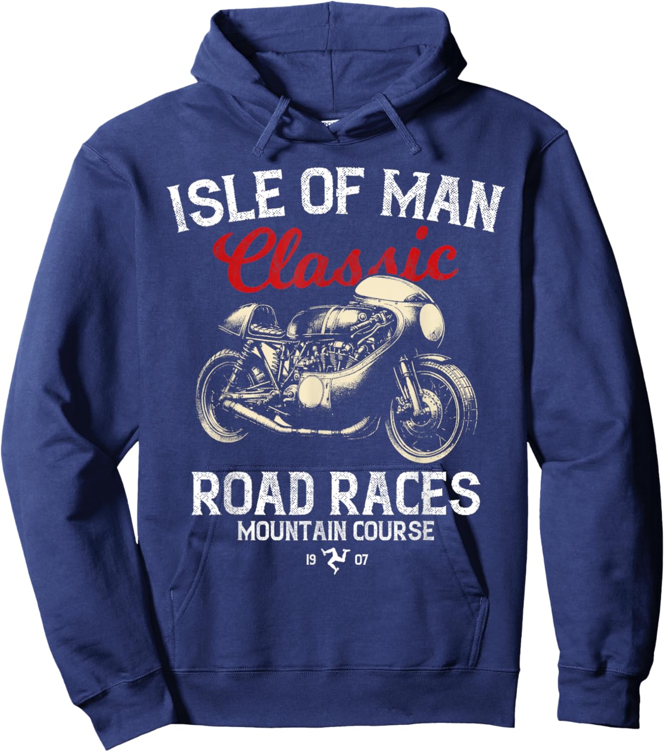Retro Isle of Man TT Races Vintage Motorbike Race Hoodie - Hoodie | Navy