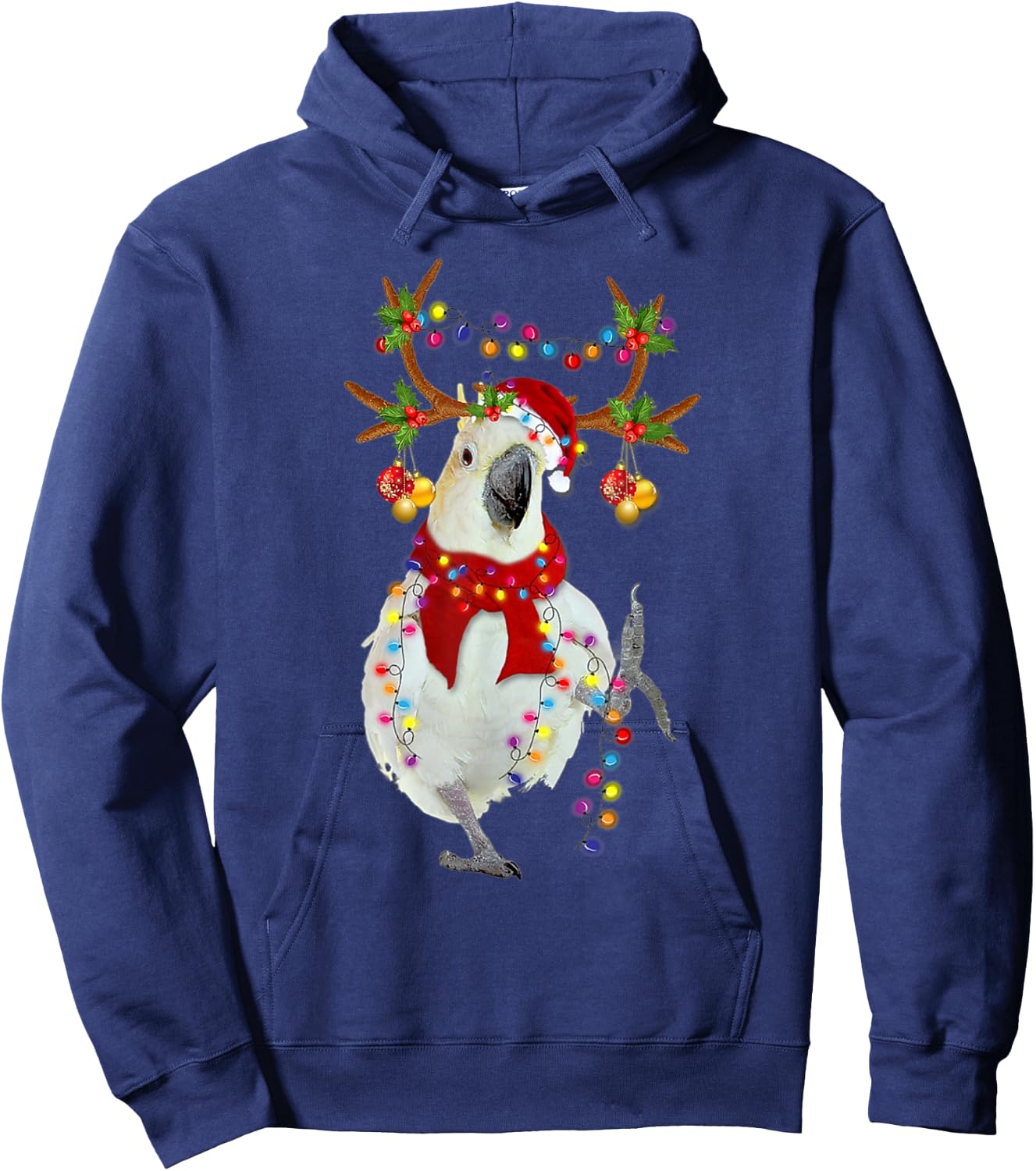 Cockatoo Gorgeous Reindeer Christmas Tree Light Xmas Hoodie - Hoodie | Navy