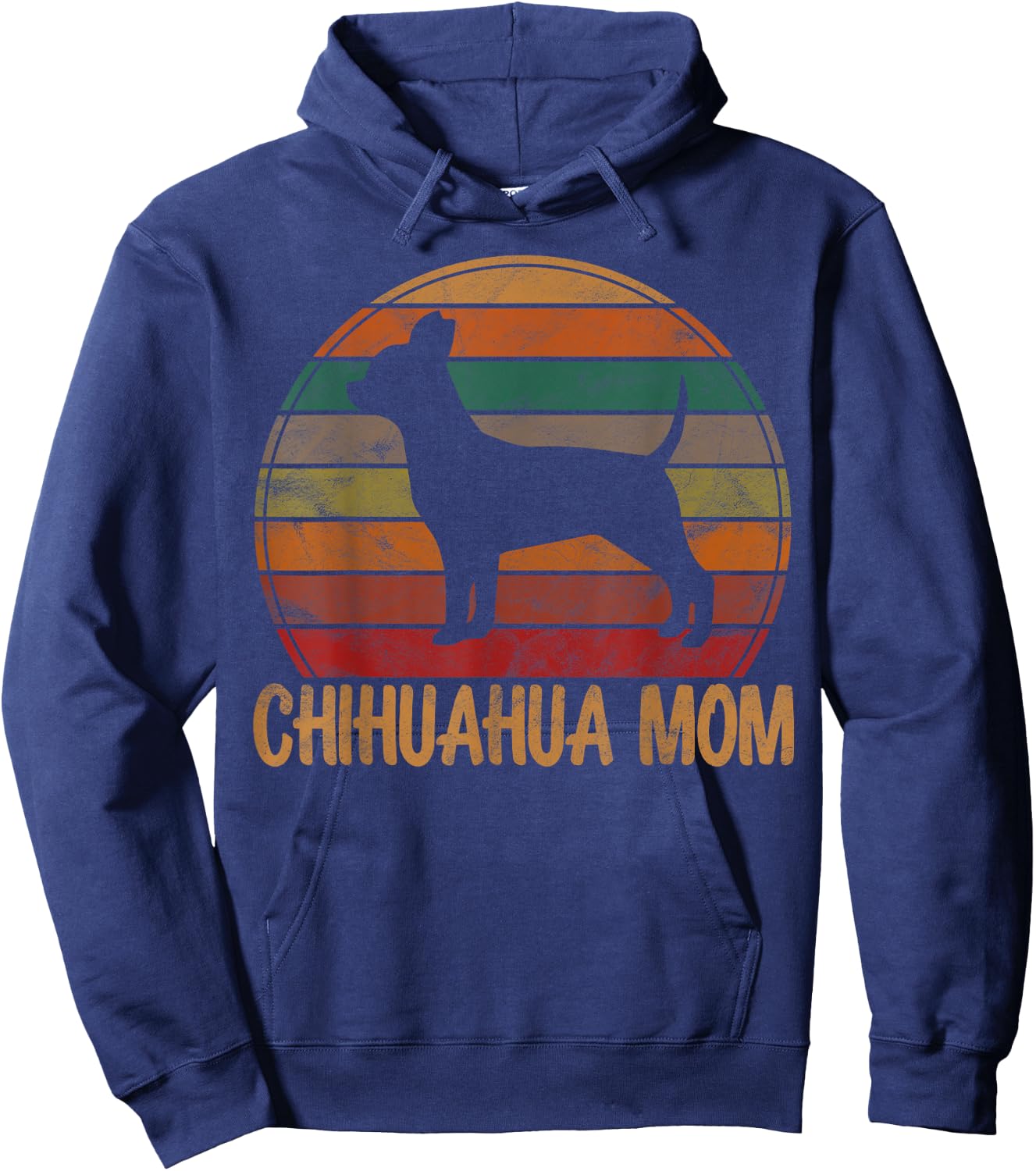 Retro Chihuahua Mom Gift Chi-chi Dog Owner Mother Pet Mama Hoodie - Hoodie | Navy