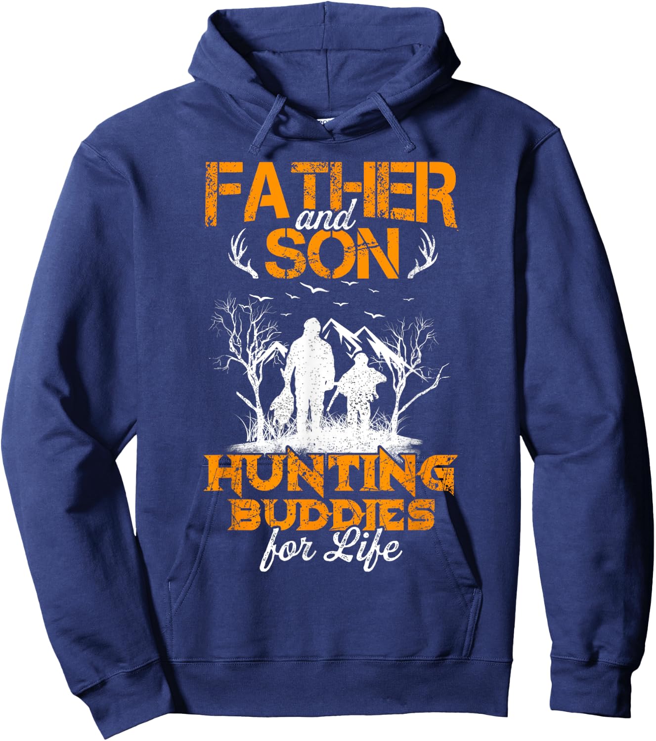 Father and son hunting buddies for life Gift Dad and Son Hoodie - Hoodie | Navy