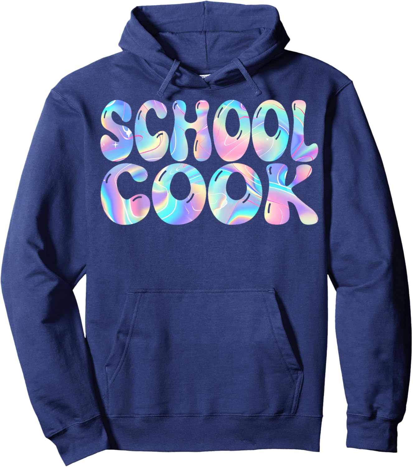 School Cook Groovy Back to School Cute Teachers Women Girl Hoodie - Hoodie | Navy