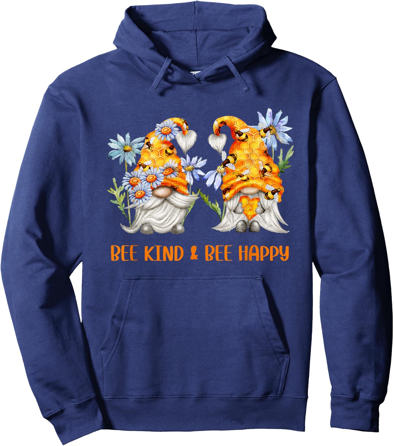 Cute Honey Bee Gnome For Beekeeper Bee Kind And Bee Happy Hoodie - Hoodie | Navy
