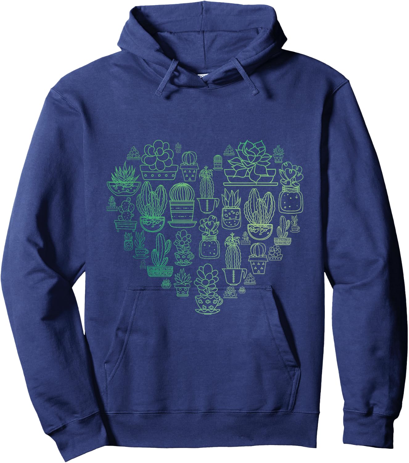 Succulent Cactus Succa Lover Heart Gift Men Women Gardener Hoodie - Hoodie | Navy