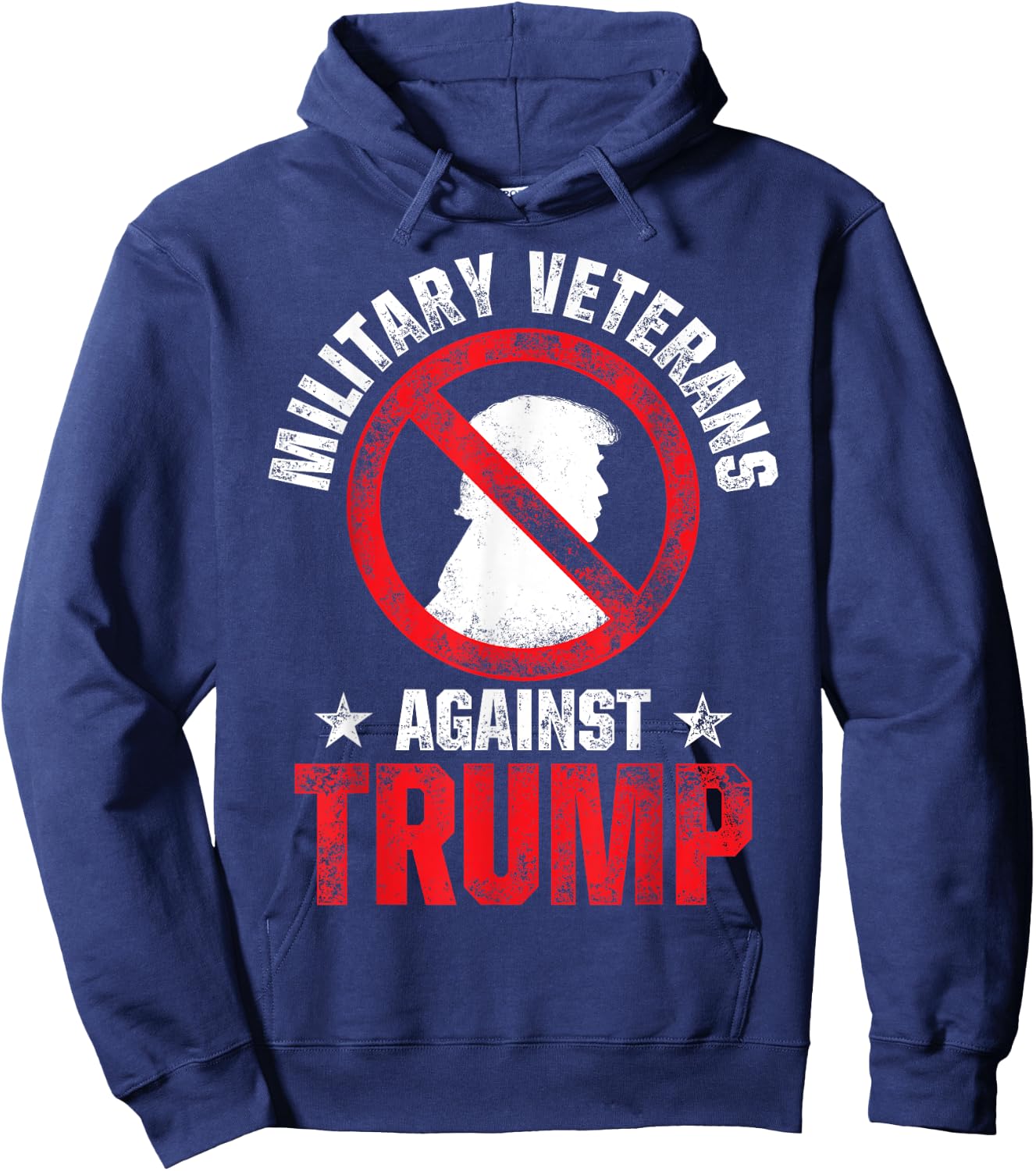 Military Veterans Against Trump 2020 No USA Election Hoodie - Hoodie | Navy
