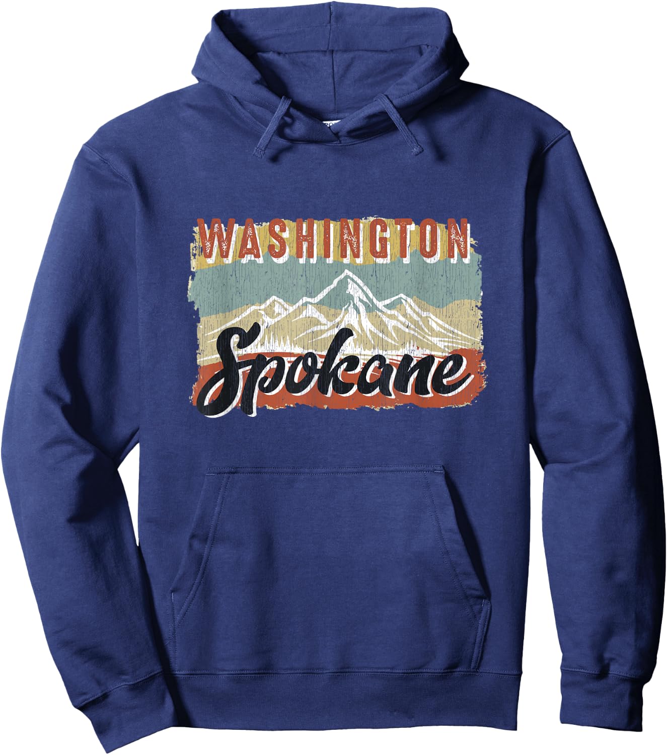 Vintage Spokane Washington Hoodie - Hoodie | Navy