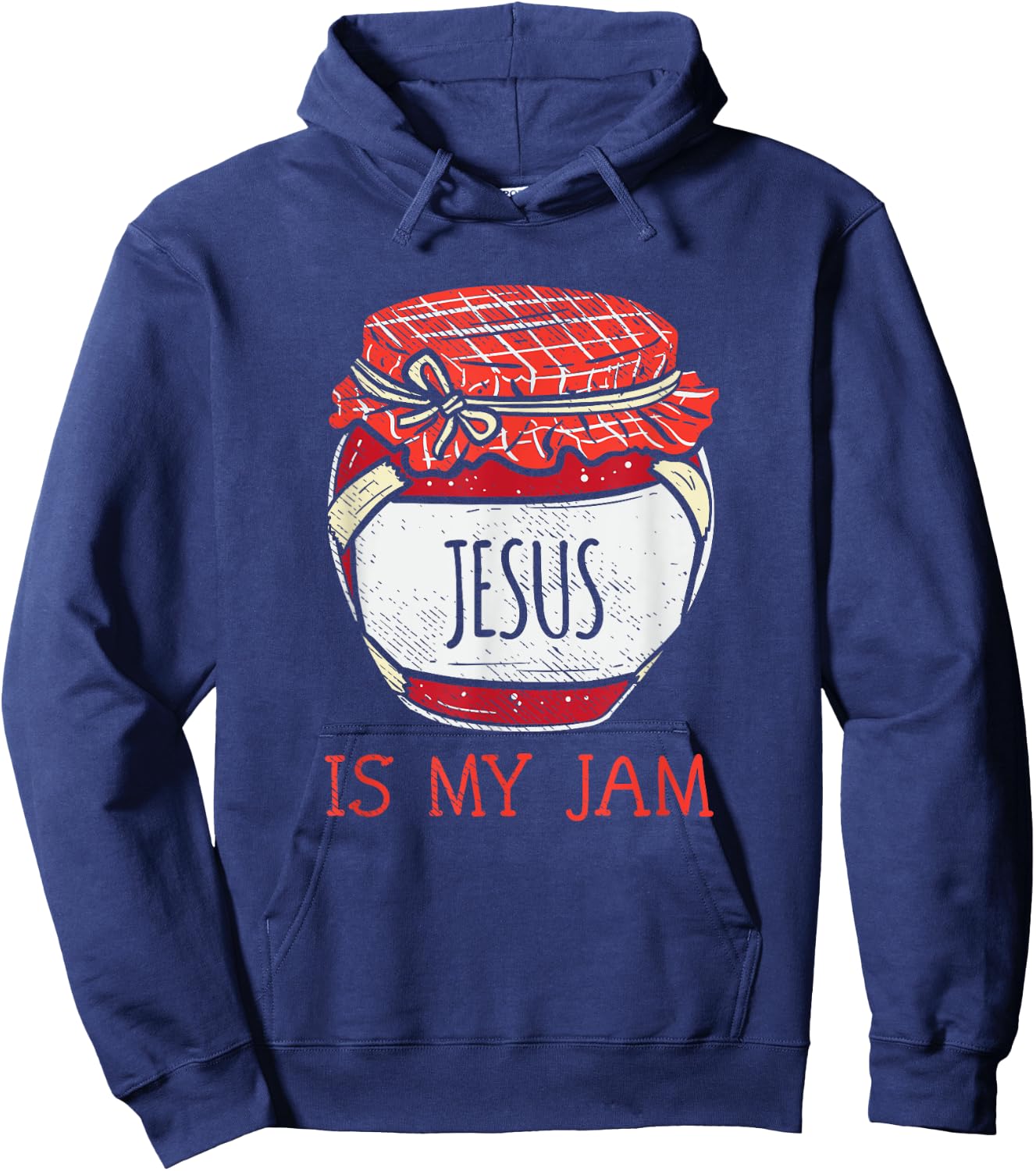 Fun Inspirational Religious Saying | Cute Jesus Is My Jam Hoodie - Hoodie | Navy