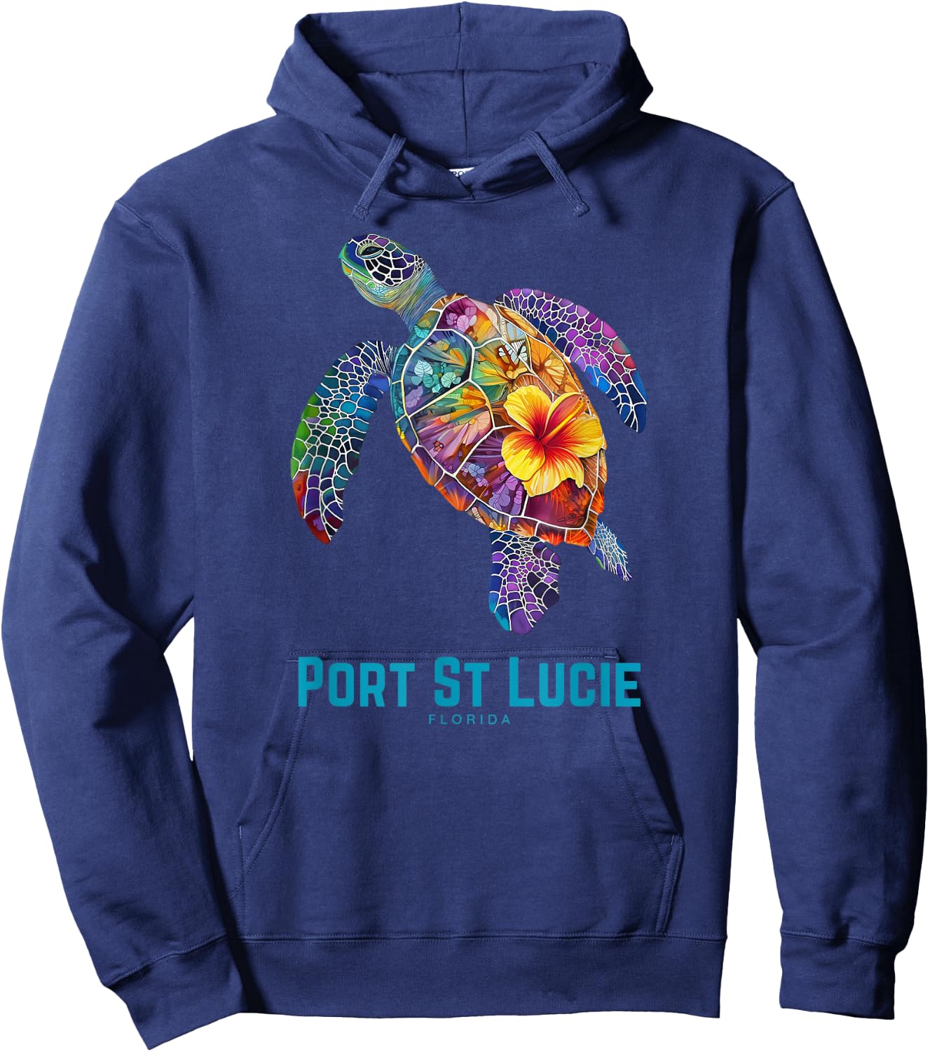 Port St Lucie Florida FL Beach Gift Sea Turtle Women Hoodie - Hoodie | Navy