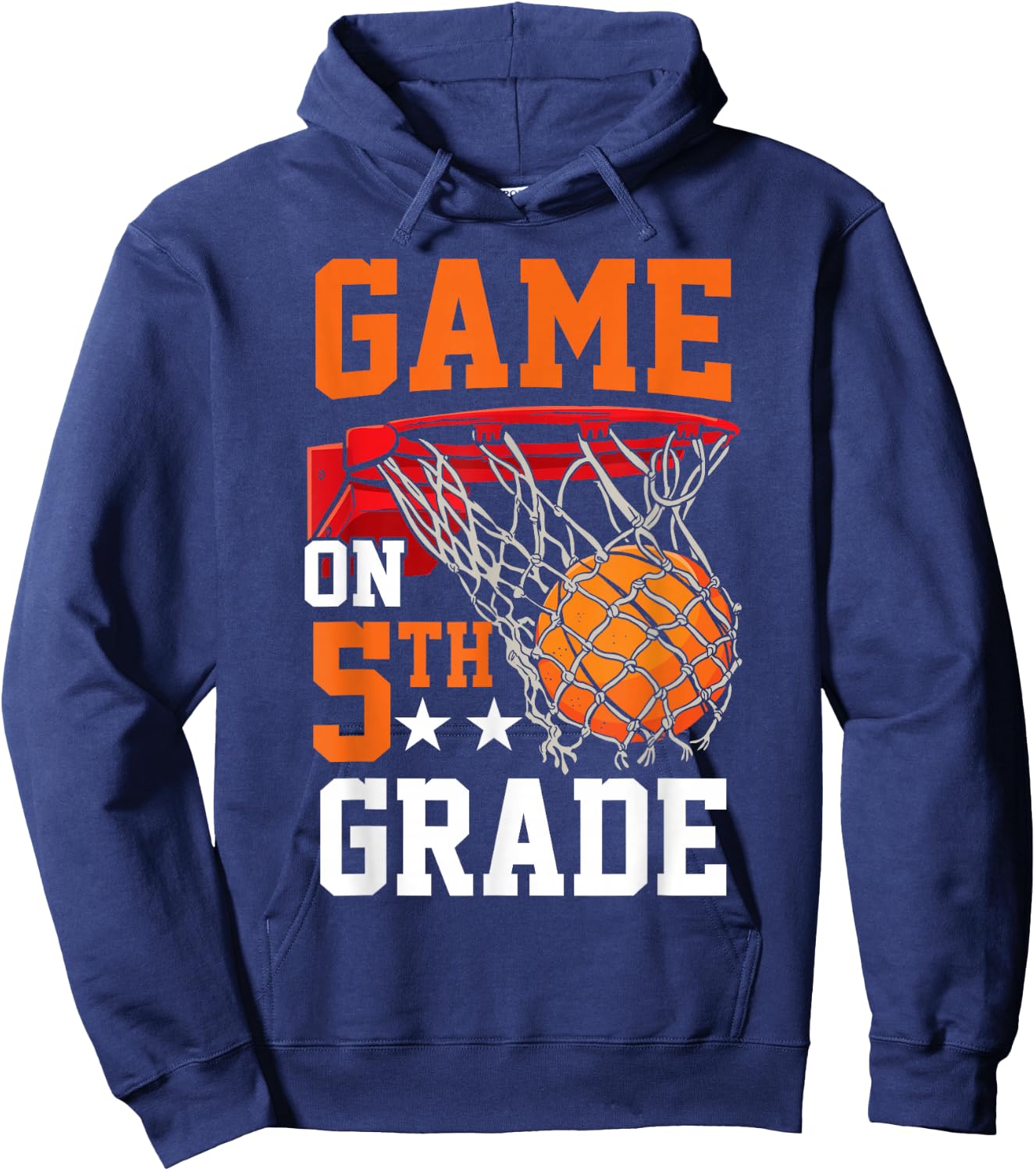 Fifth Grade Game on Basketball Back To School 5th Grade Hoodie - Hoodie | Navy