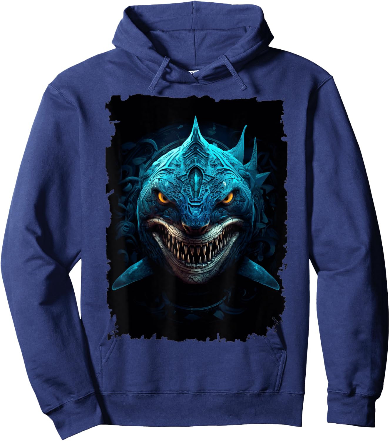Great White Shark - Surfer Graphic Hoodie - Hoodie | Navy
