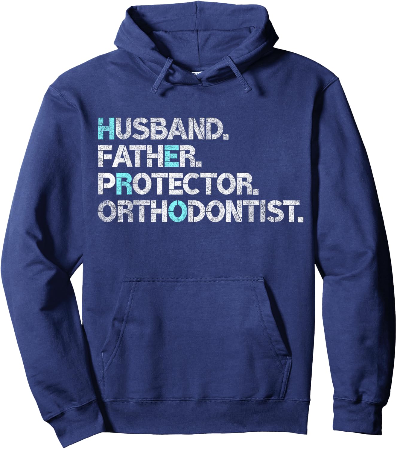 Husband Father Protector Orthodontist Gift Dad Orthodontics Hoodie - Hoodie | Navy