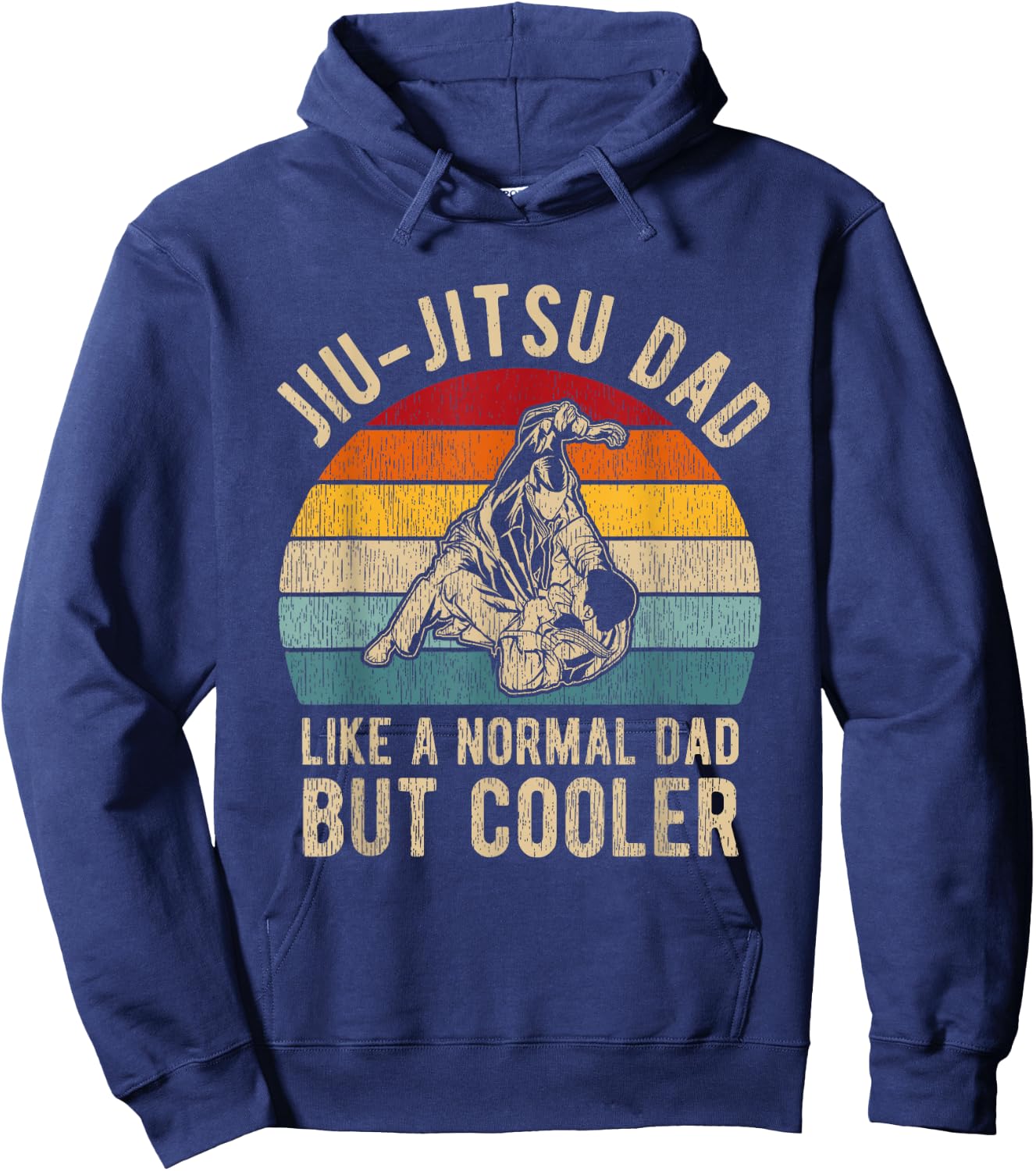 Retro Jiu-Jitsu Dad Shirt BJJ Men Father Vintage Hoodie - Hoodie | Navy