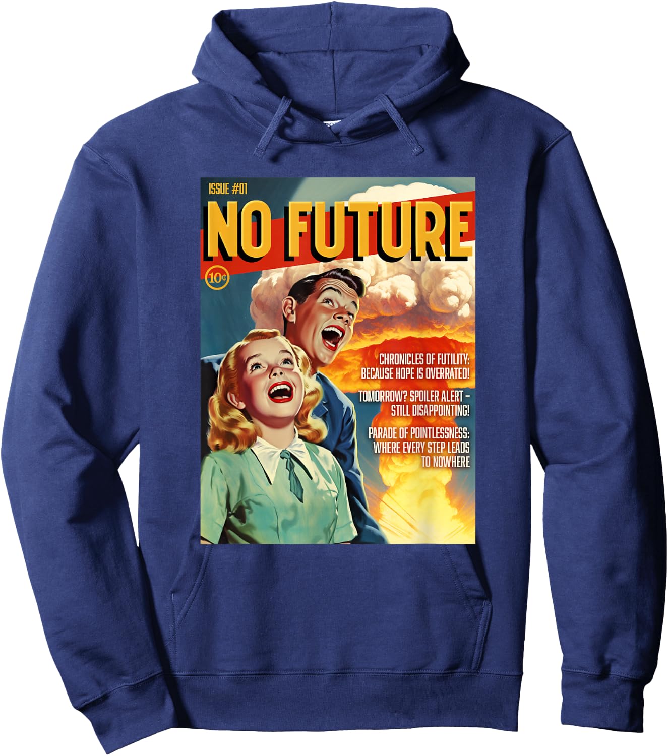 No Future 1950s Horror Comic Cover Hoodie - Hoodie | Navy