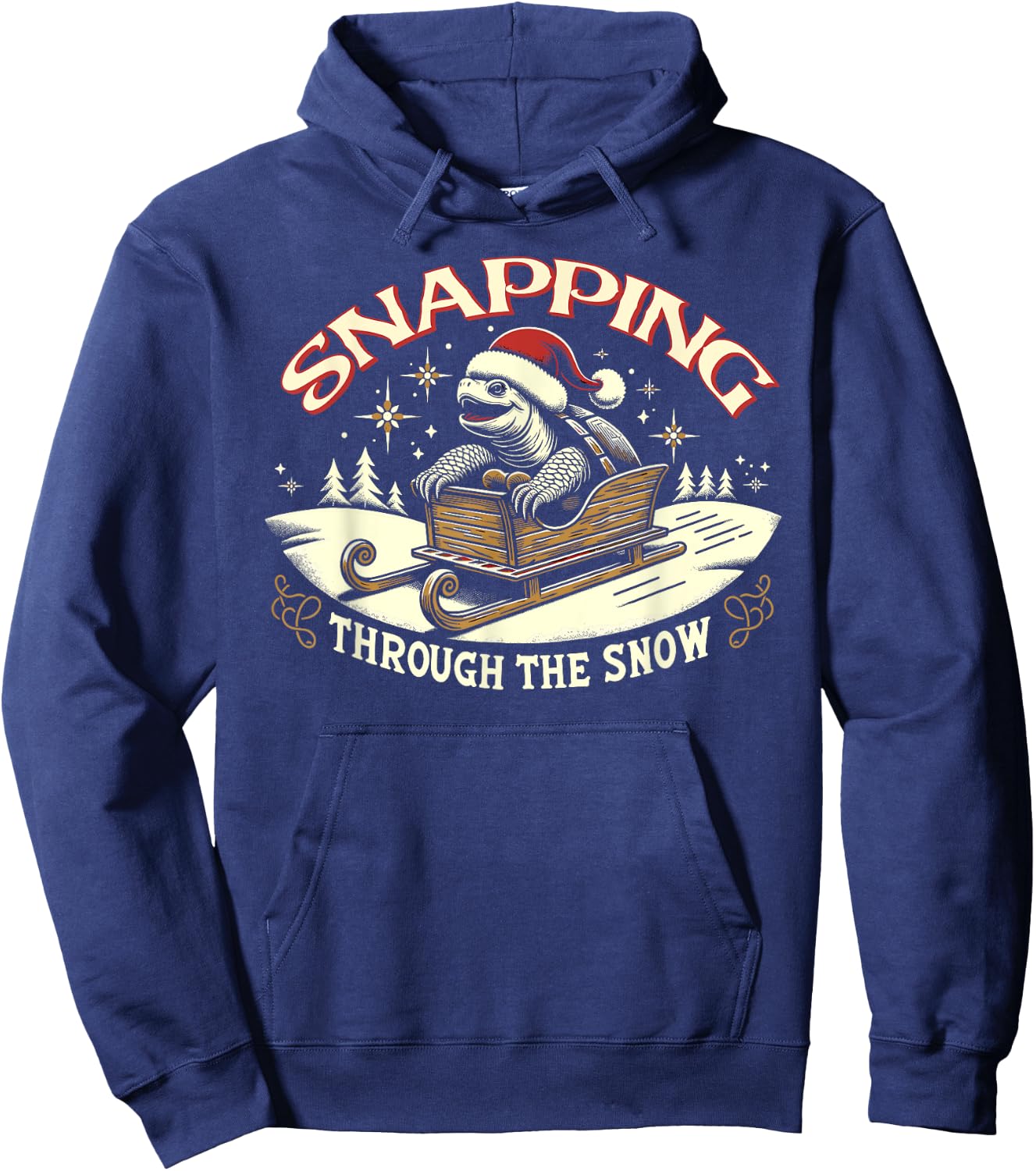 Snapping Turtle Santa Christmas Hoodie - Hoodie | Navy