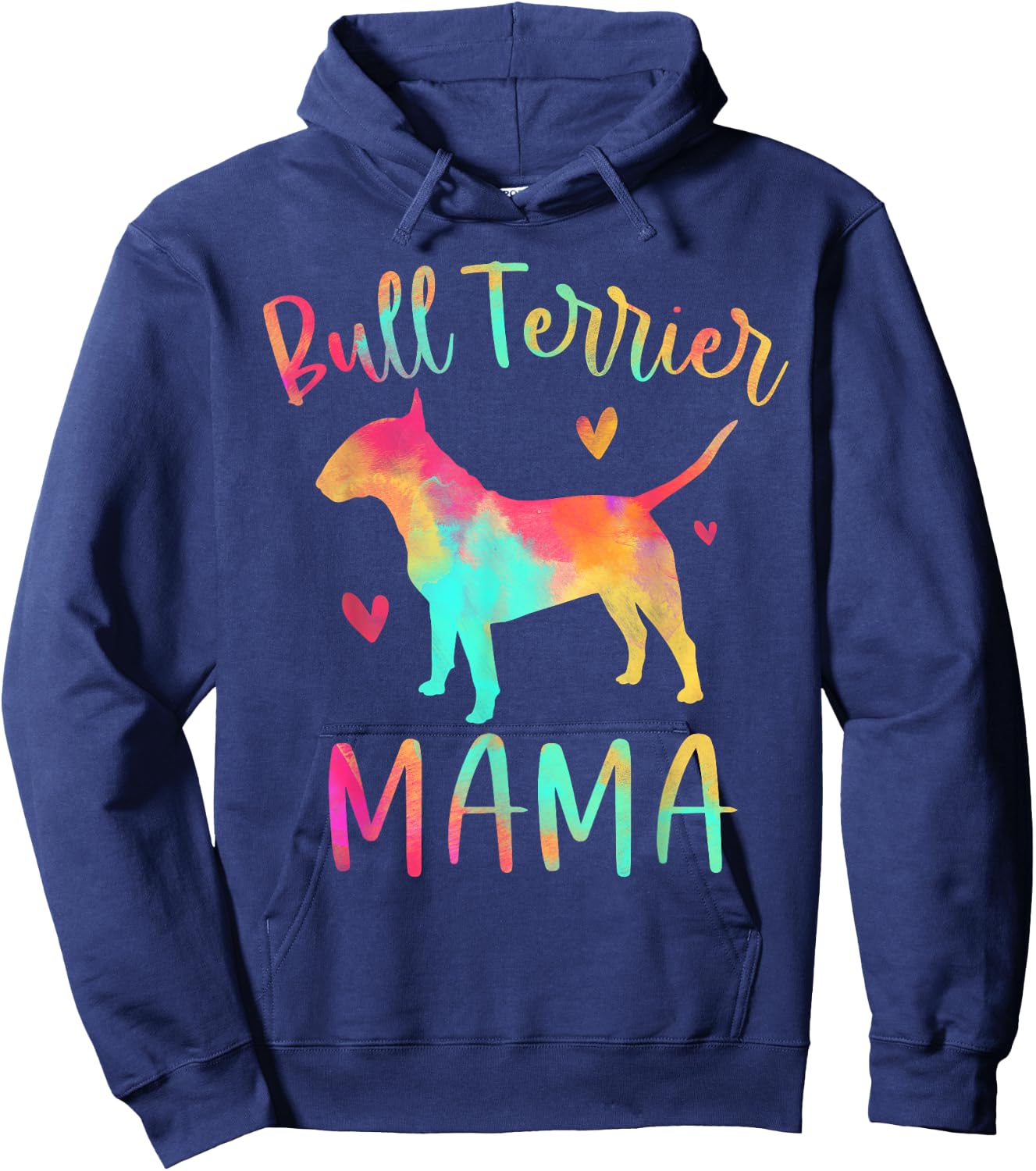 Bull Terrier Mama Colorful Bully Gifts Dog Mom Women Girls Kids Hoodie - Hoodie | Navy