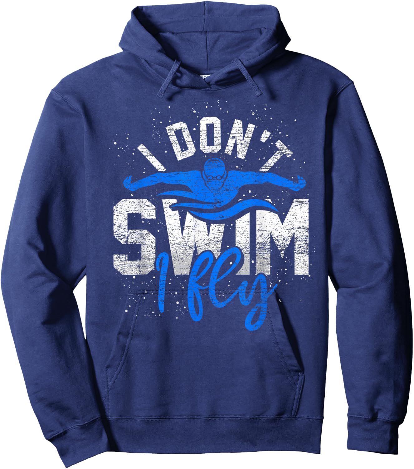 Ich schwimme nicht ich fliege Water Sports Funny Swimming Hoodie - Hoodie | Navy