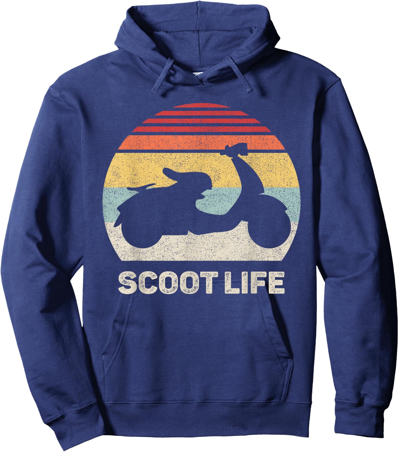 Retro Scoot Life Scooter Shirt Funny Vintage Moped Hoodie - Hoodie | Navy