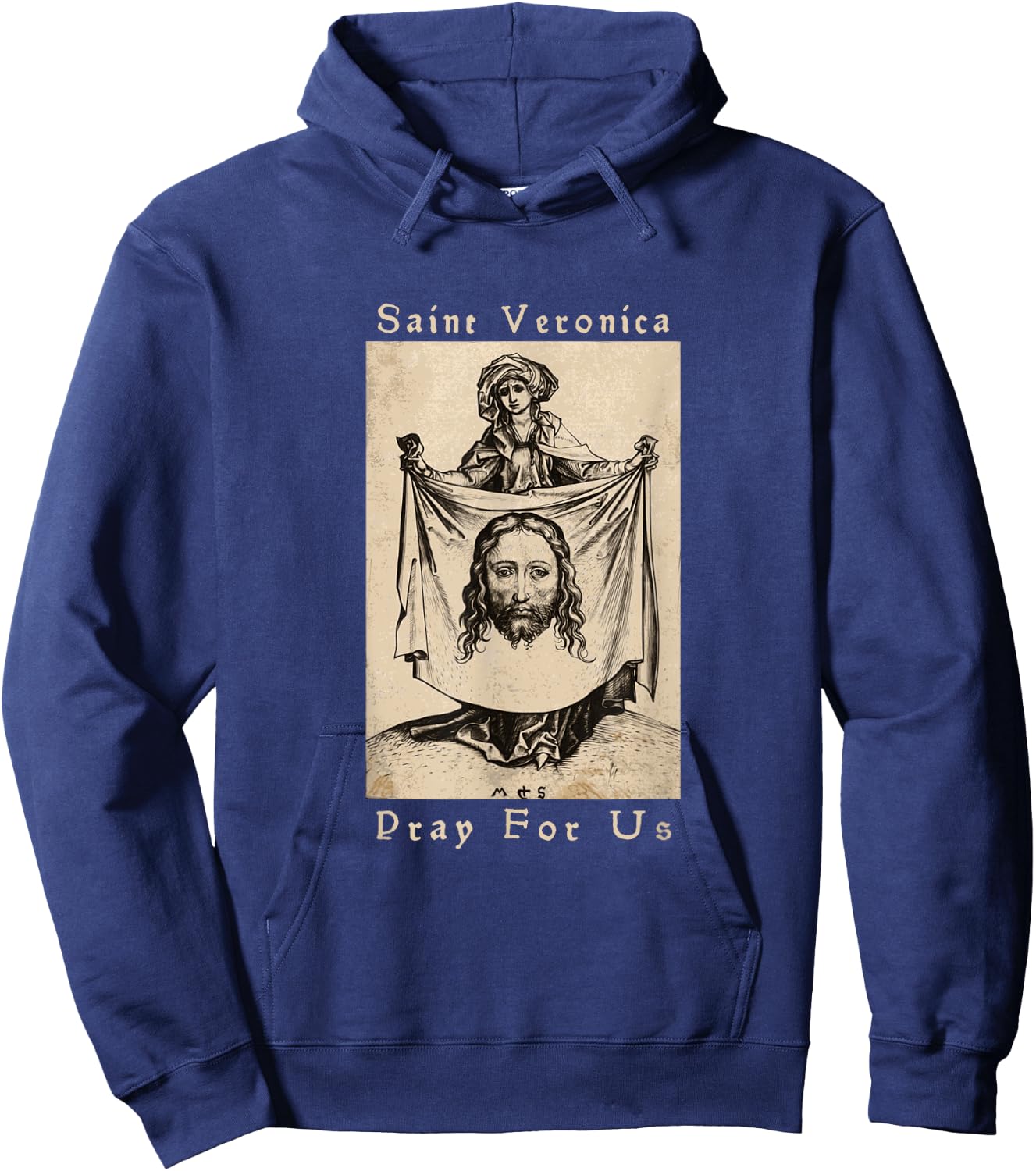 St Veronica Pray For Us Veil of Veronica Hoodie - Hoodie | Navy