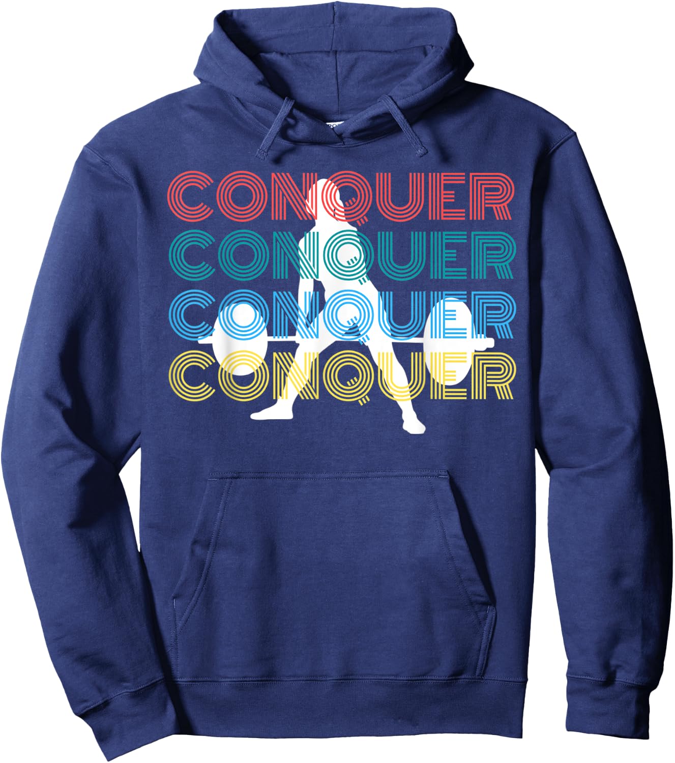 Conquer Deadlift Fitness Weightlifting Gym Workout Hoodie - Hoodie | Navy