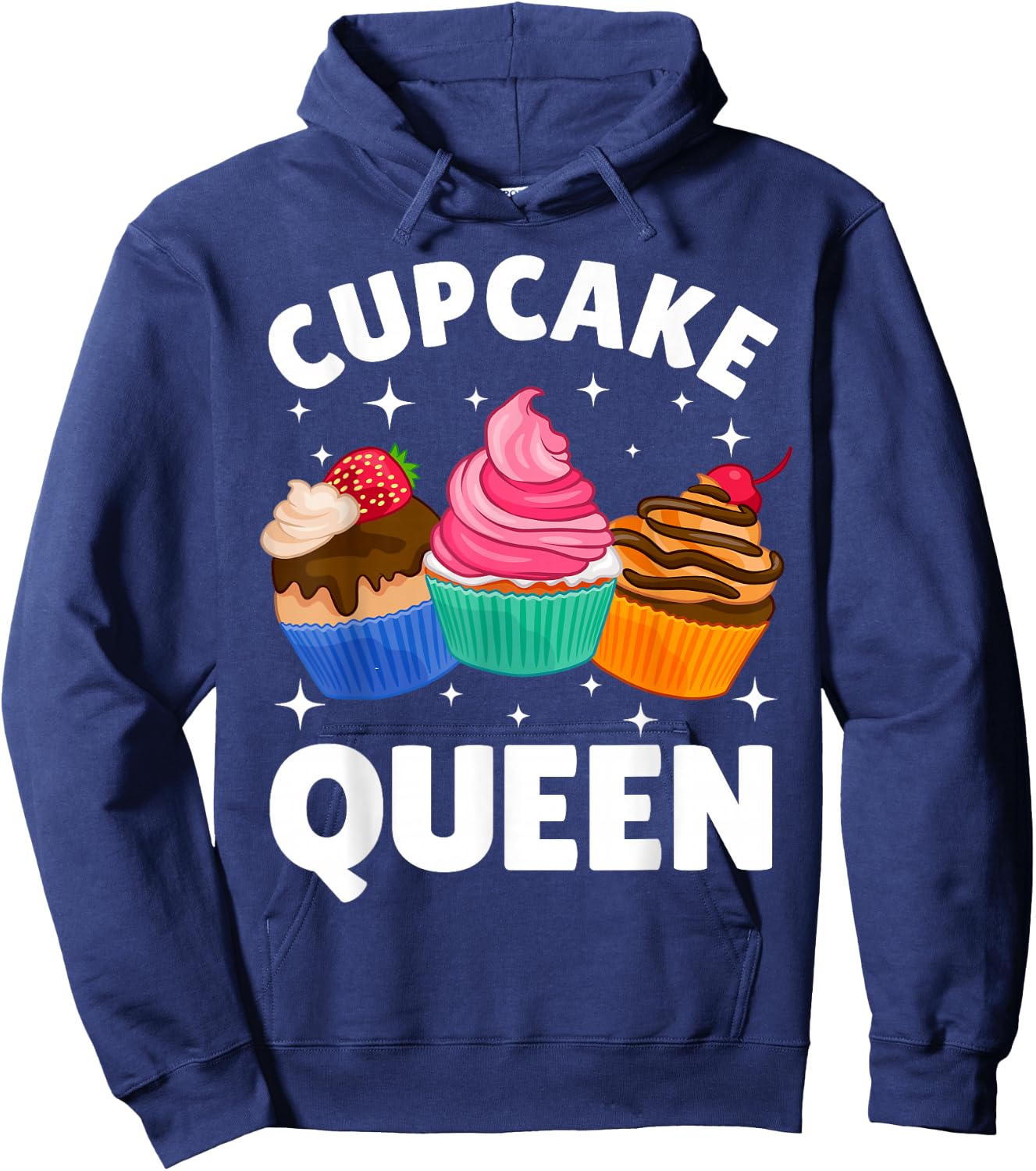 Funny Cupcake Queen Design Girls Cupcake Lovers Hoodie - Hoodie | Navy