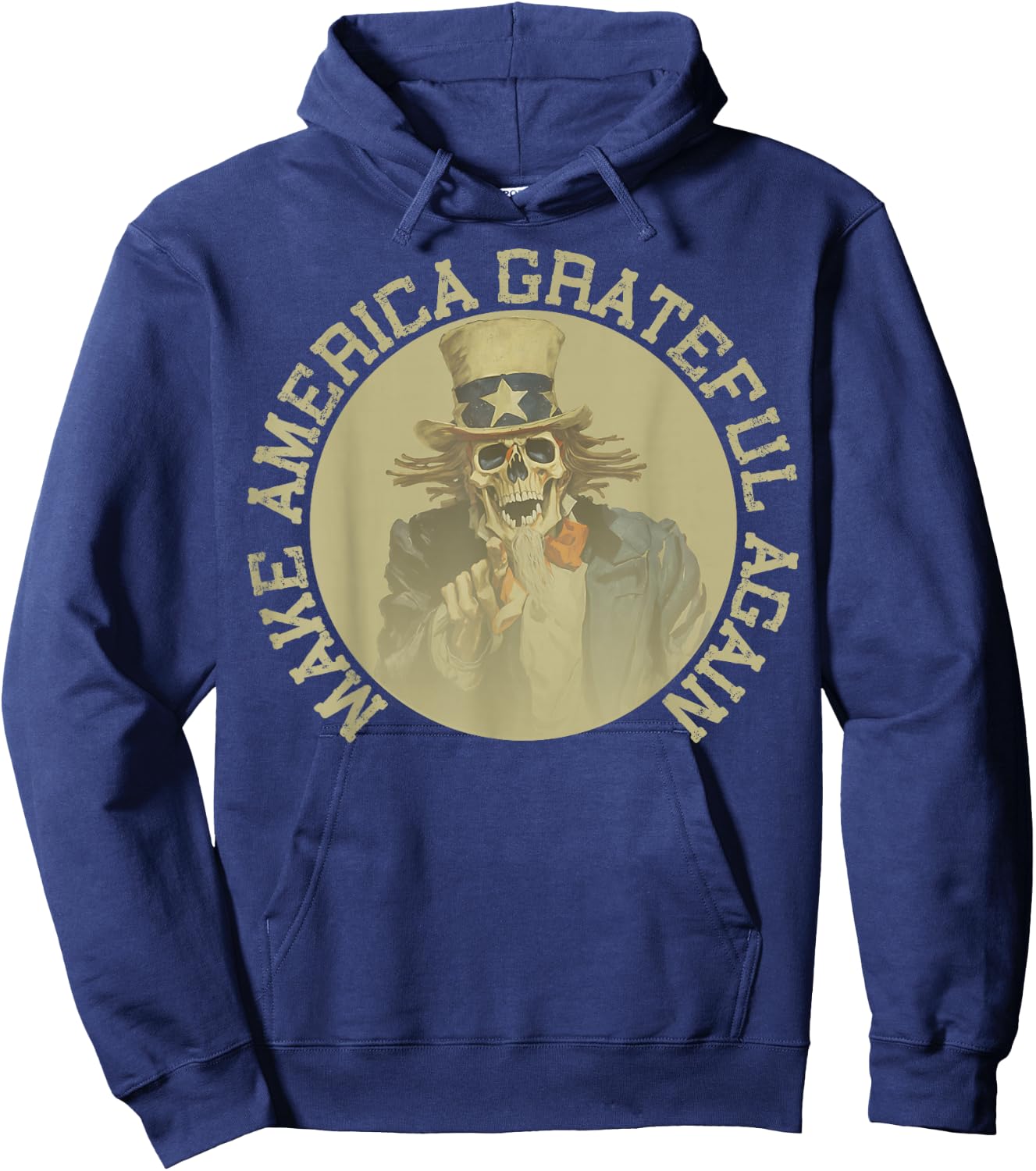 Retro Make America Grateful Again Vintage Shirt Uncle Sam Hoodie - Hoodie | Navy