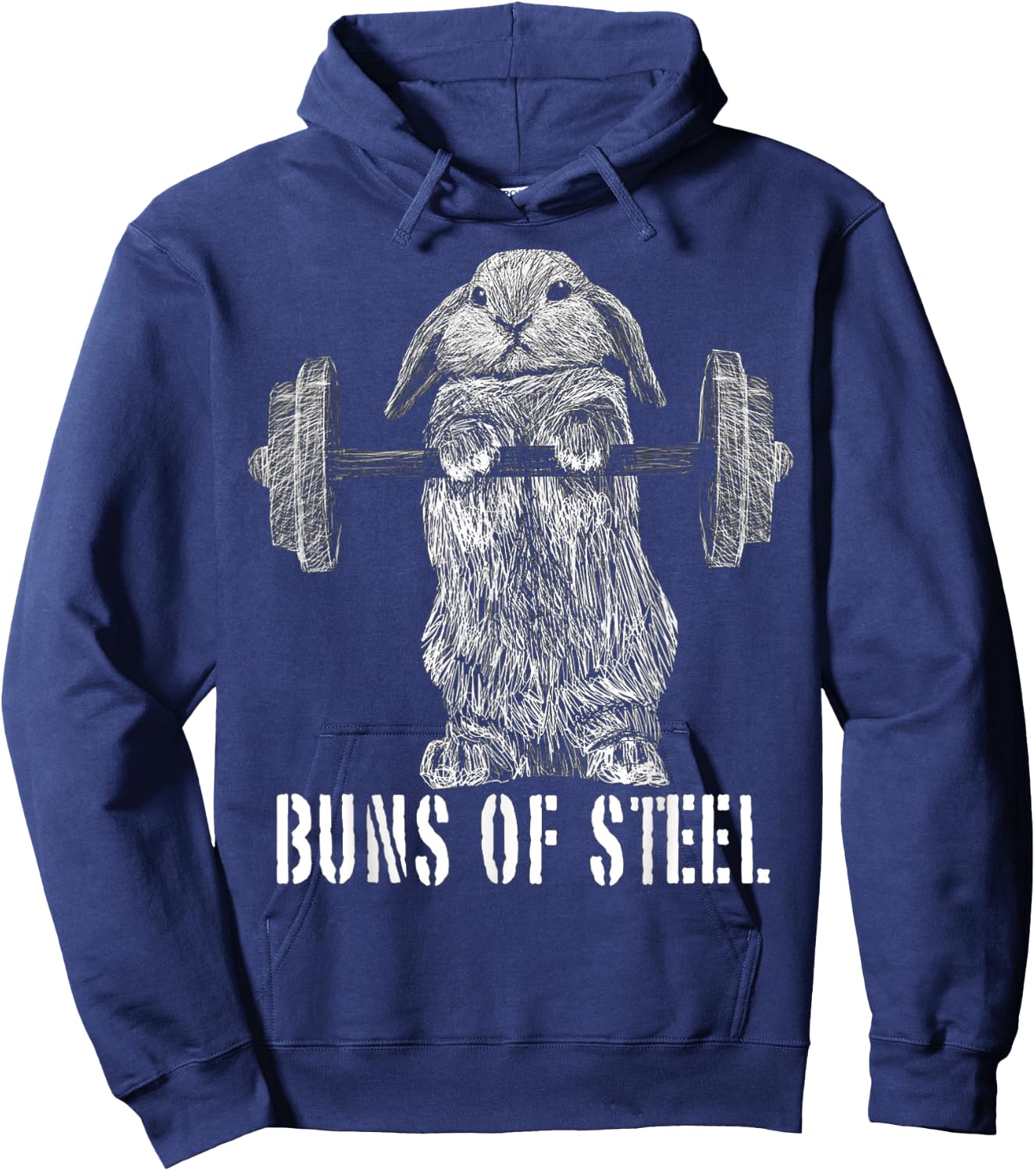 Funny Workout Buns Of Steel Bunny Rabbit Gym Squat Gift Hoodie - Hoodie | Navy