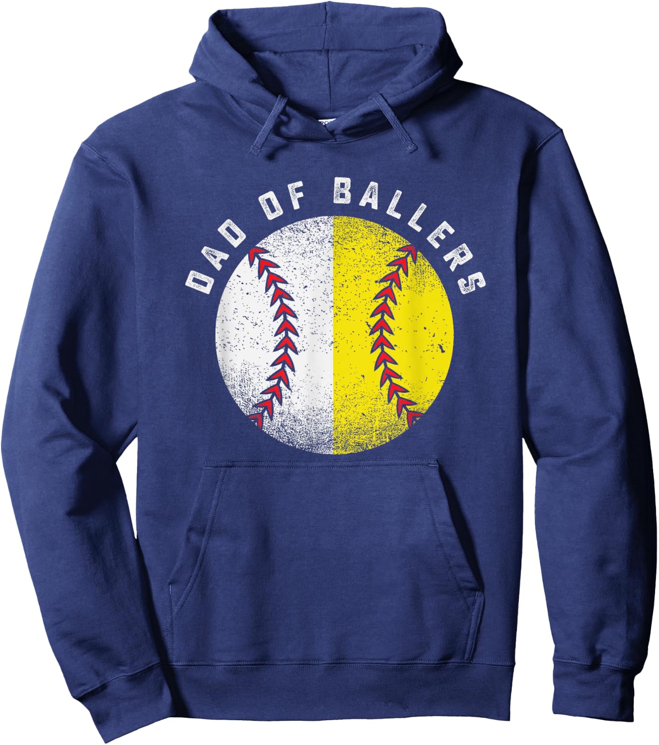 Dad Of Ballers Gift Baseball Softball ball Youth League Hoodie - Hoodie | Navy
