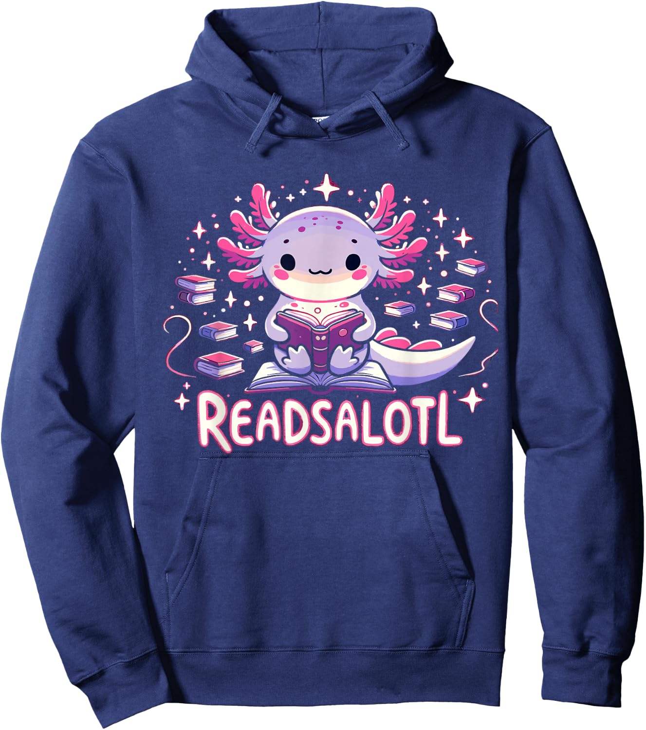 Axolotl Books Readsalotl Reading Bookworm Boys Girls Kids Hoodie - Hoodie | Navy