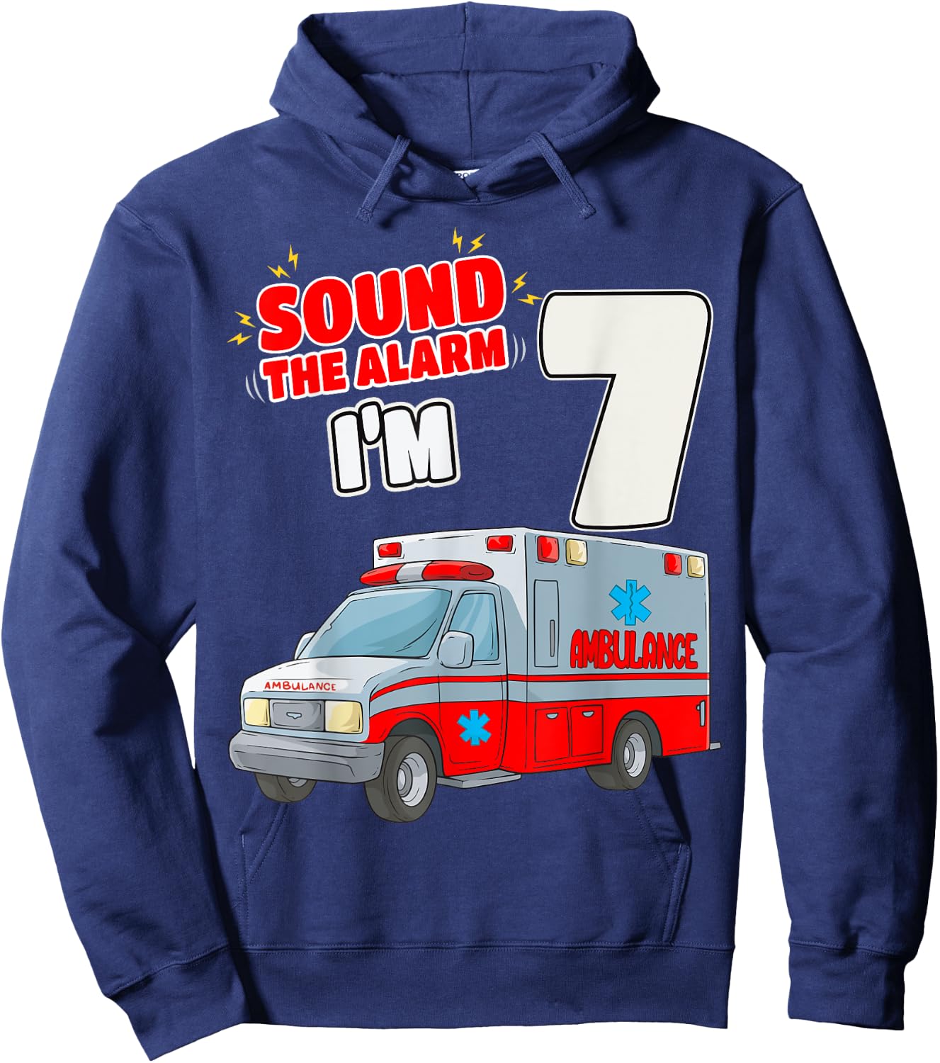 7th Birthday Medical Ambulance EMT 7 Years Old EMS Paramedic Hoodie - Hoodie | Navy