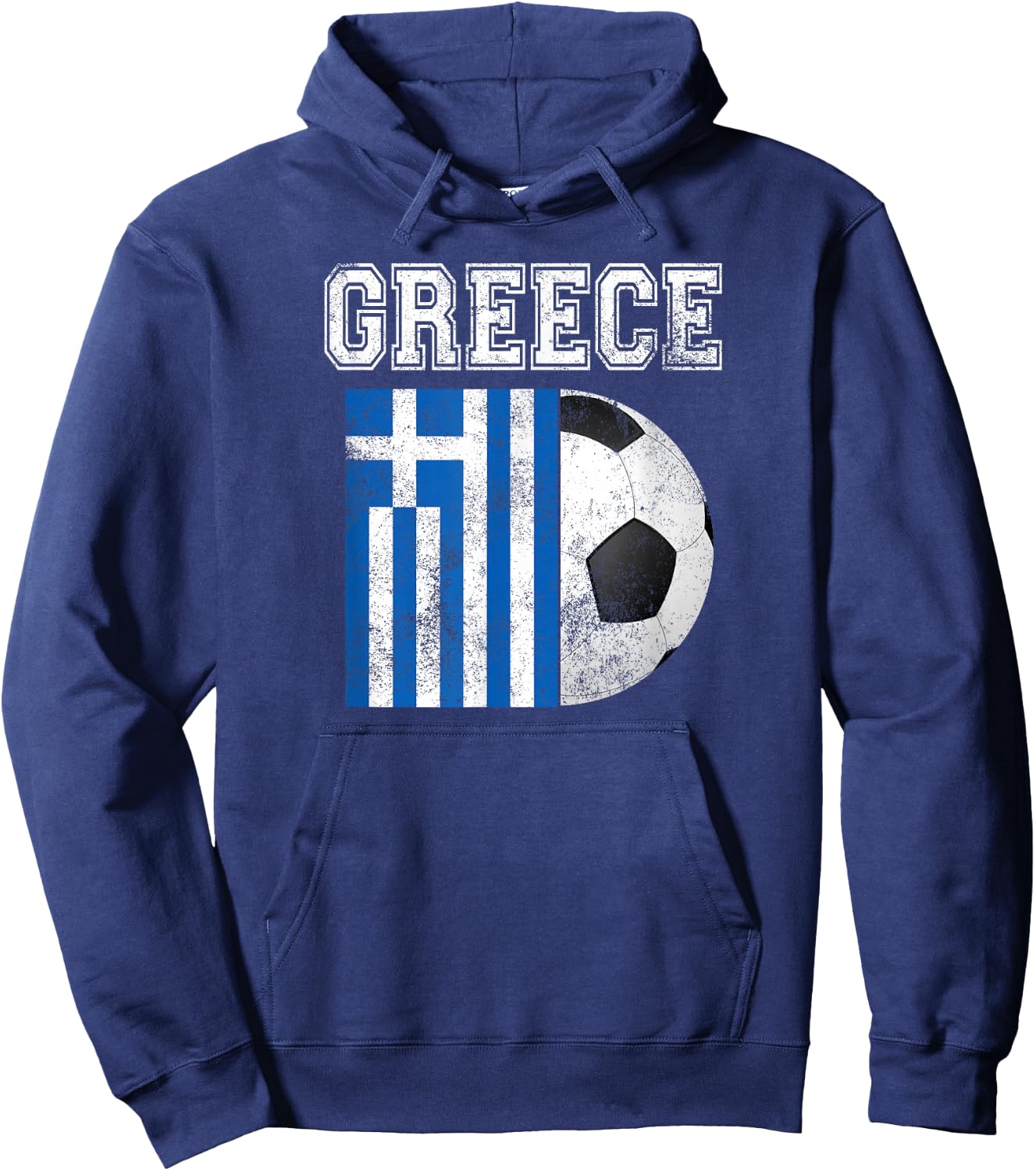 Greece Flag - Soccer Futbol Football Hoodie - Hoodie | Navy