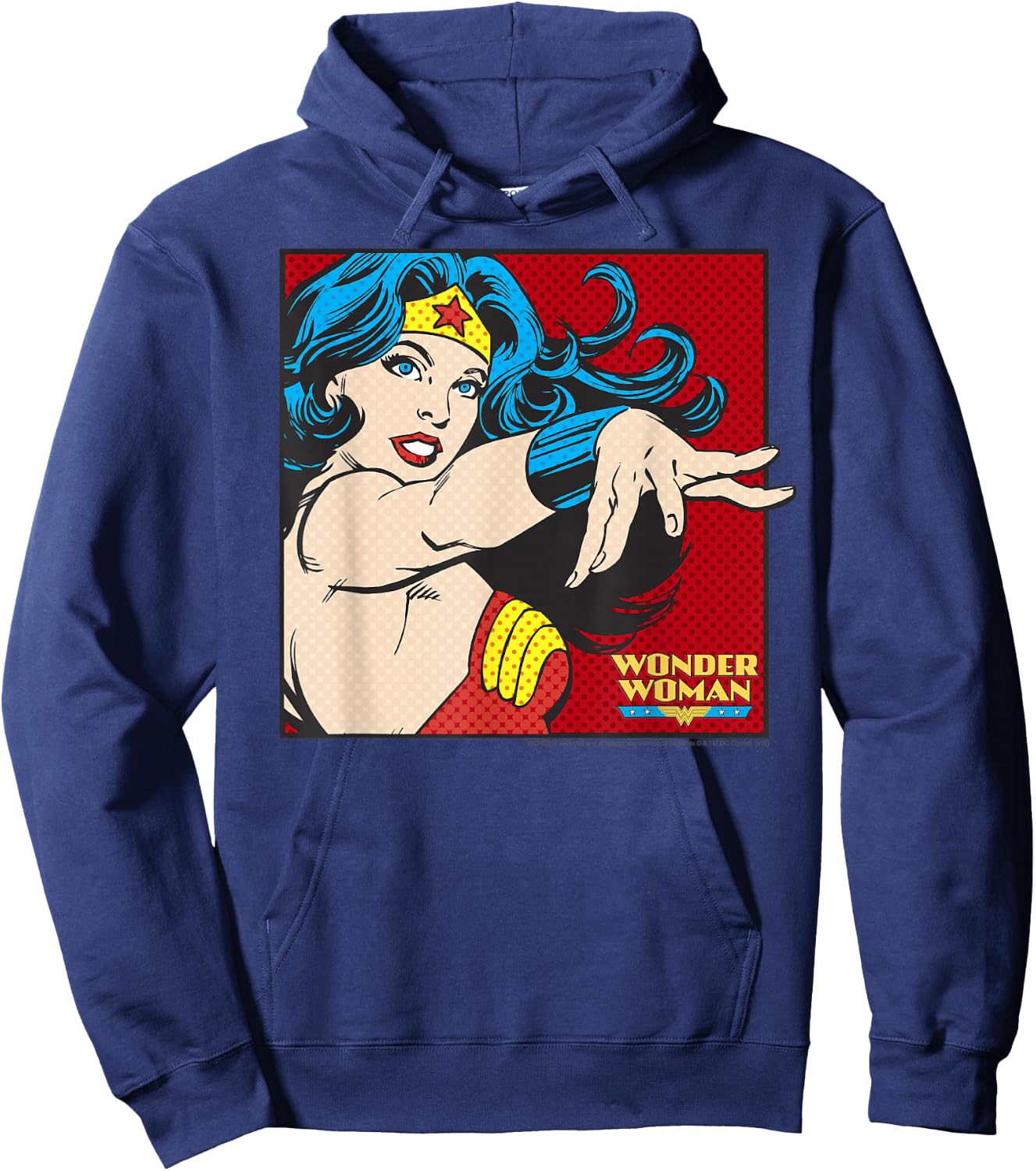 DC Comics Wonder Woman Retro Pop Art Portrait Hoodie - Hoodie | Navy