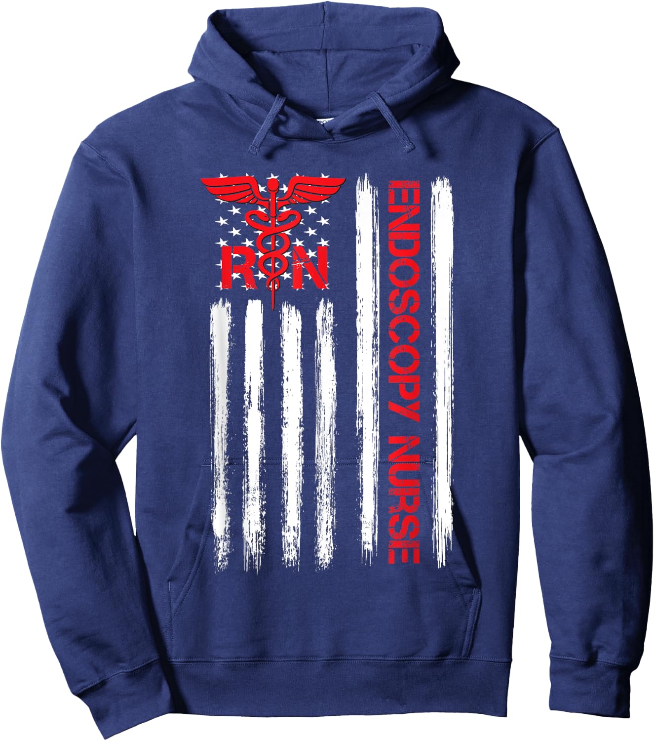 American Flag RN Endoscopy Nurse Gastroenterologist GI Hoodie - Hoodie | Navy