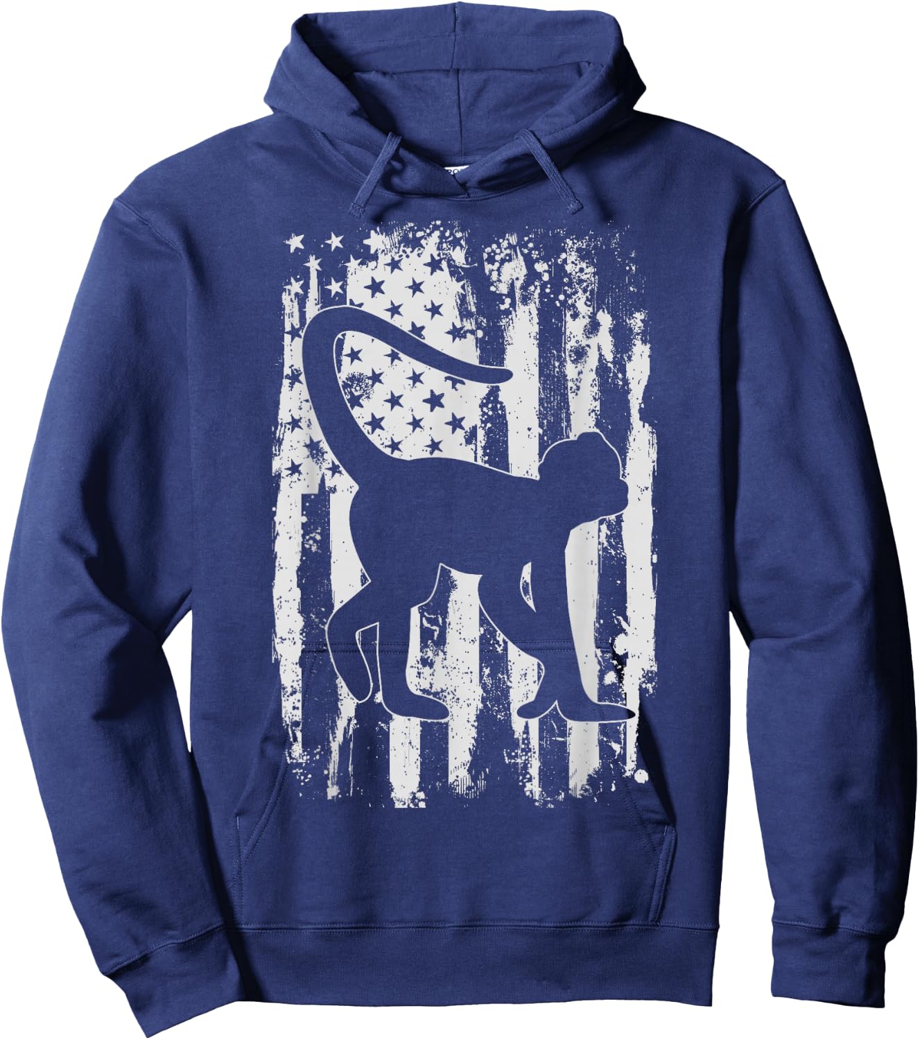 Spider Monkey American Flag Vintage Hoodie - Hoodie | Navy