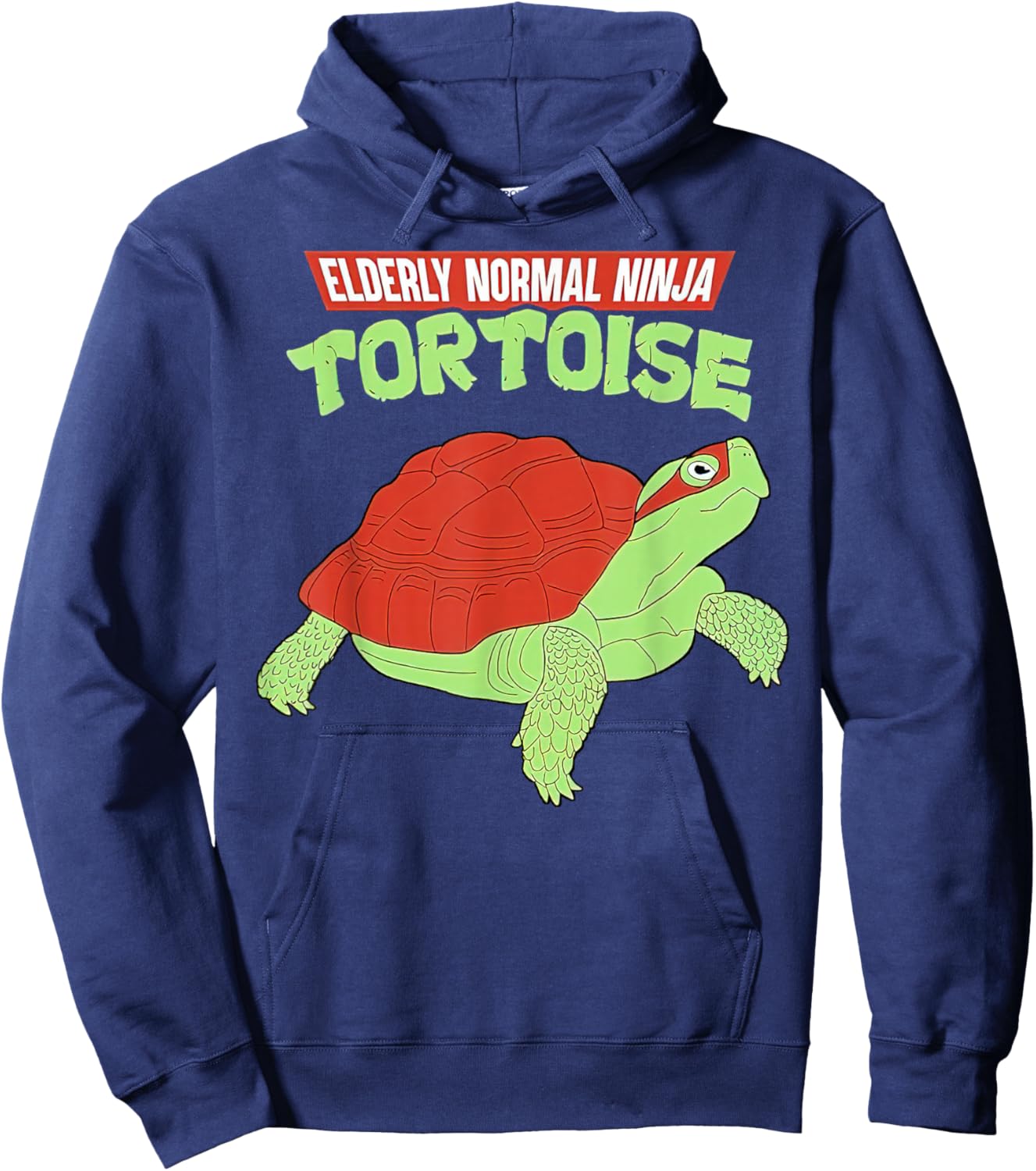 Vintage Elderly Normal Ninja Tortoise Hoodie - Hoodie | Navy