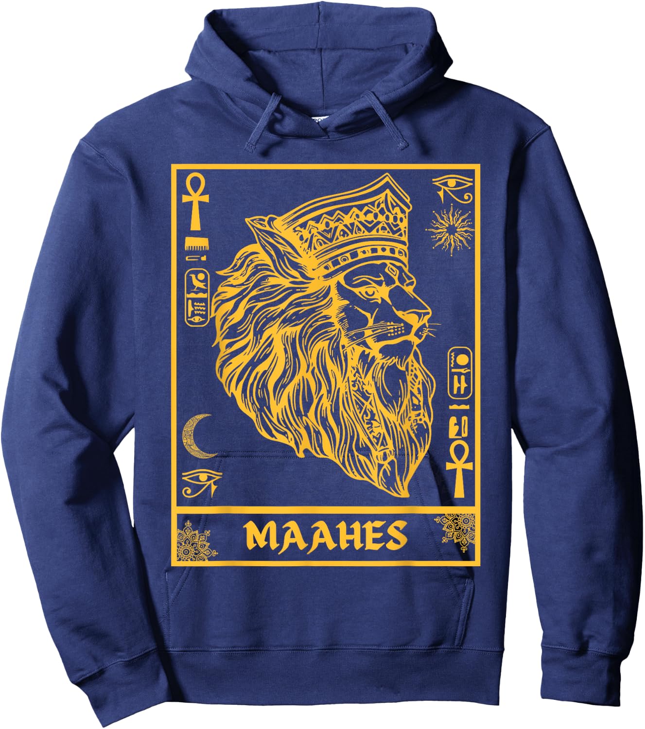 Ancient Egypt Maahes Egyptian War God Kemetic Art Hoodie - Hoodie | Navy