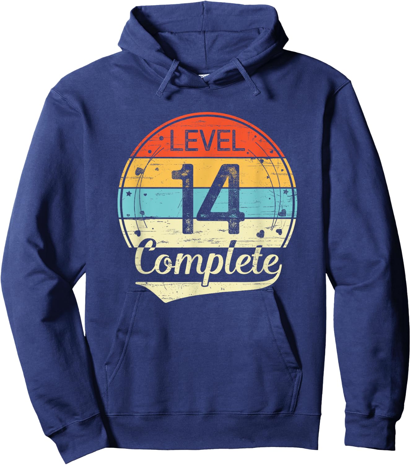 Level 14 Complete Retro 14th Wedding Anniversary Hoodie - Hoodie | Navy