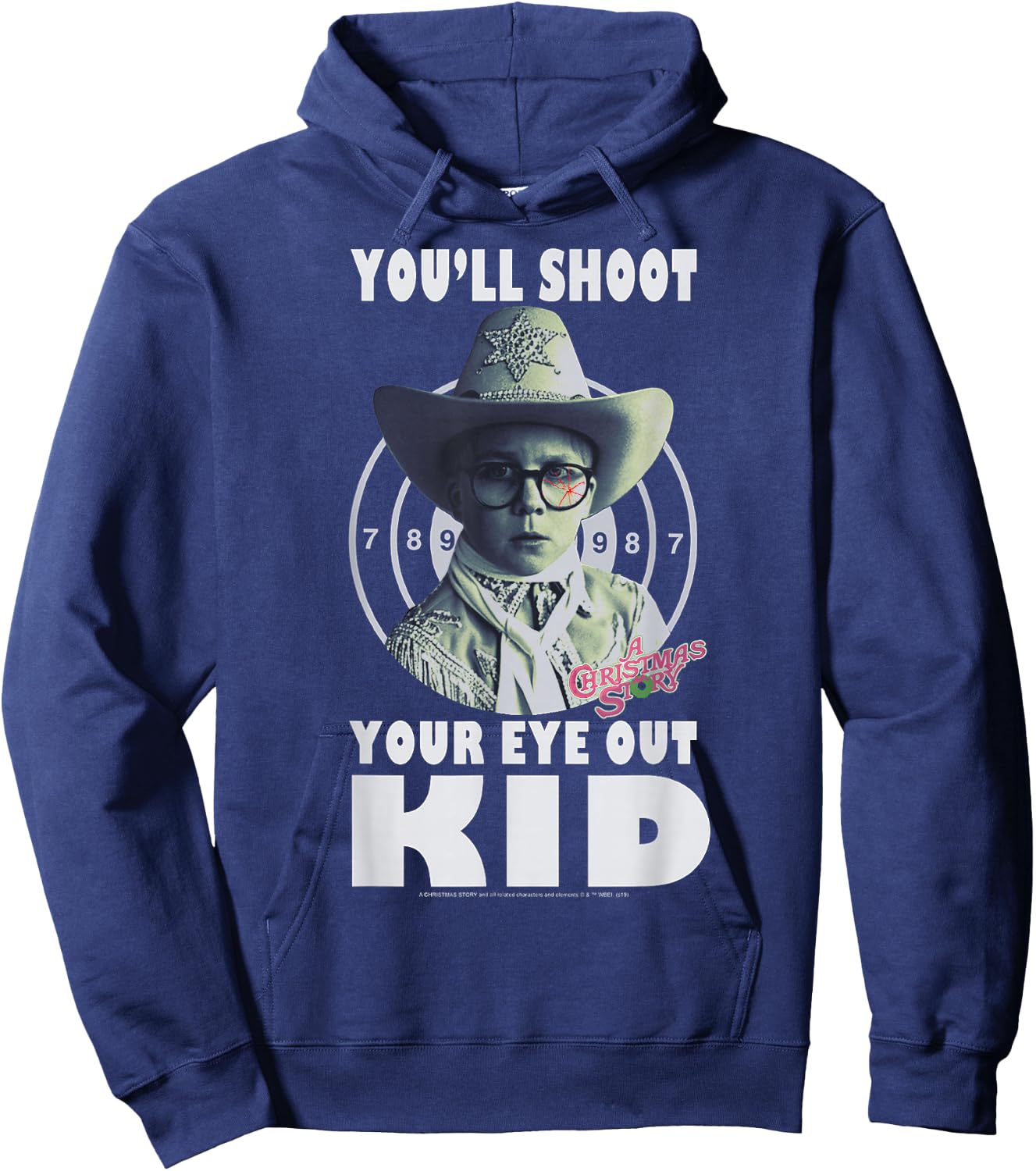 A Christmas Story Ralphie You'll Shoot Your Eye Out Kid Hoodie - Hoodie | Navy