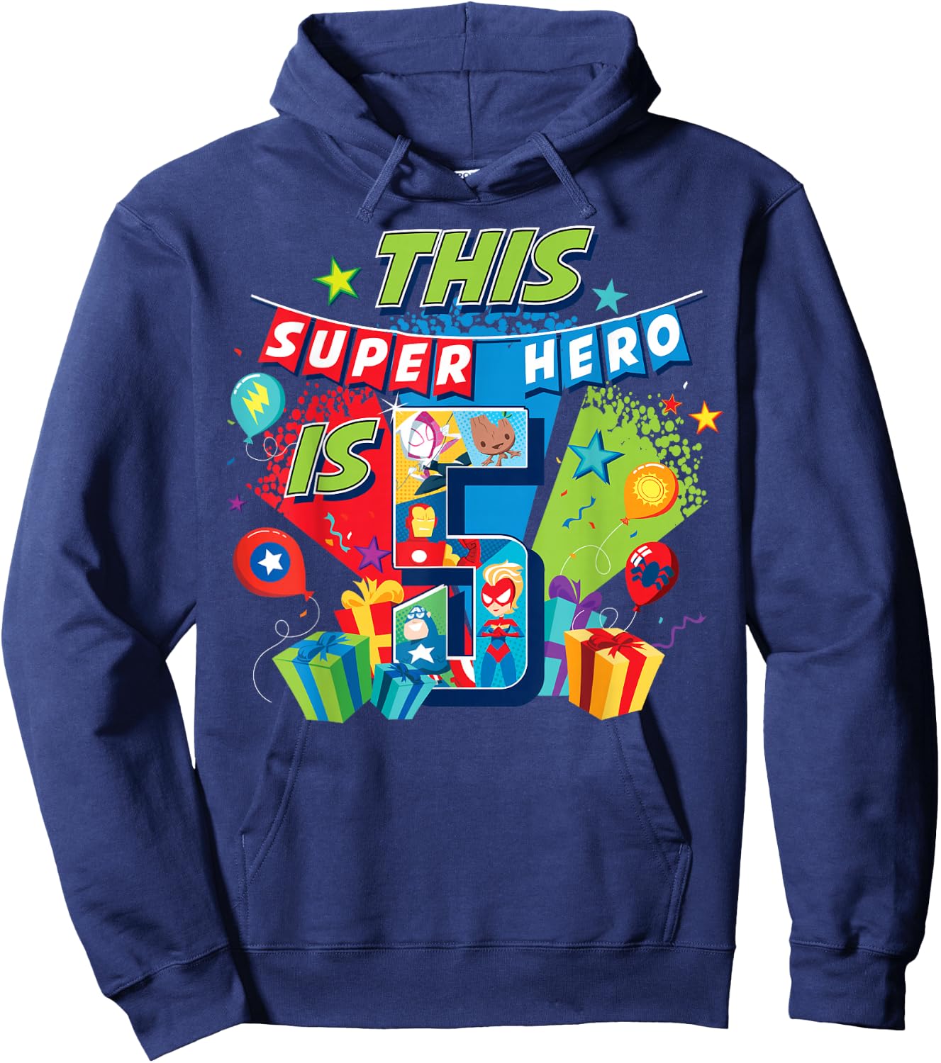 Marvel Avengers Birthday This Super Hero Is 5 Hoodie - Hoodie | Navy